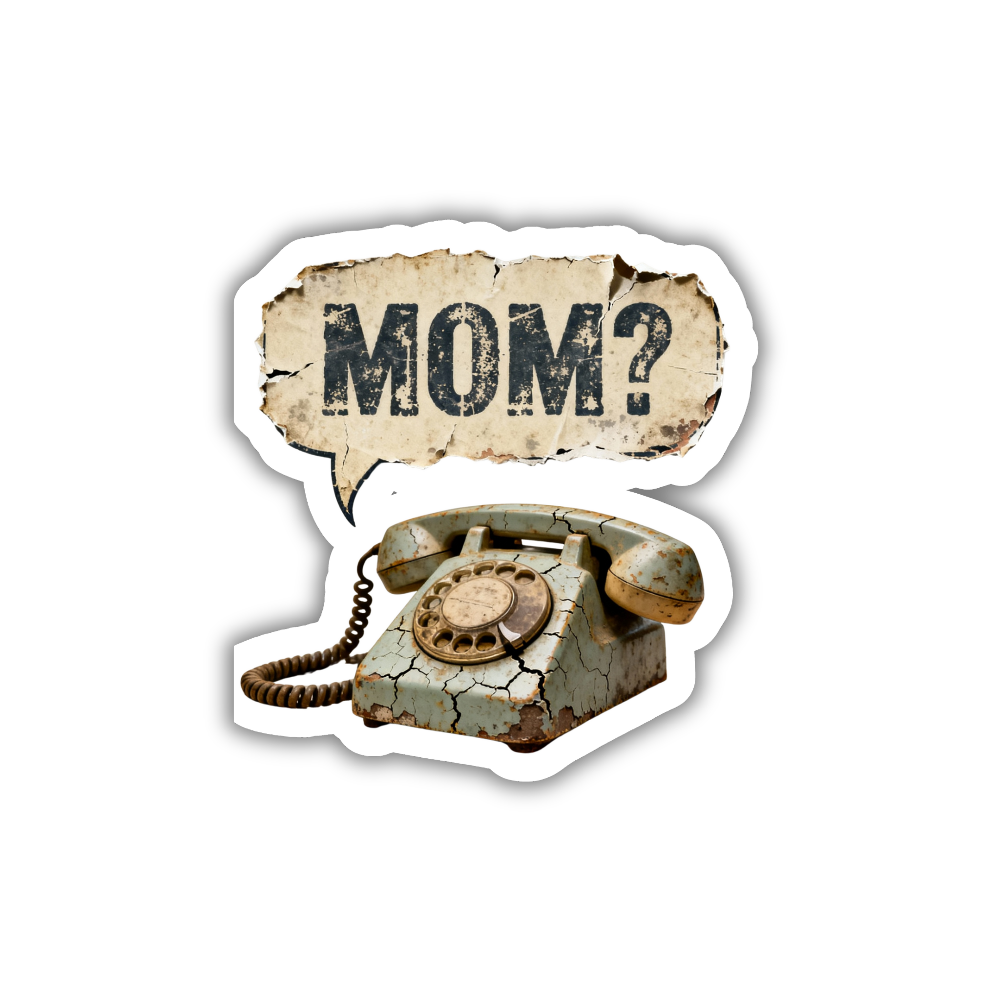 Vintage Mom Telephone Vinyl Sticker | Stranger Things Aesthetic Laptop Decal | Snap Magicians