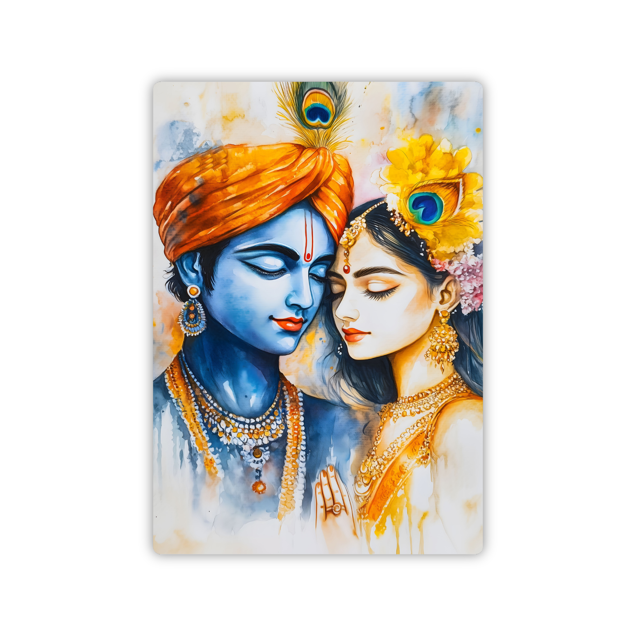 Radha Krishna Modern Love Portrait Fridge Magnet – Divine Romance Decor
