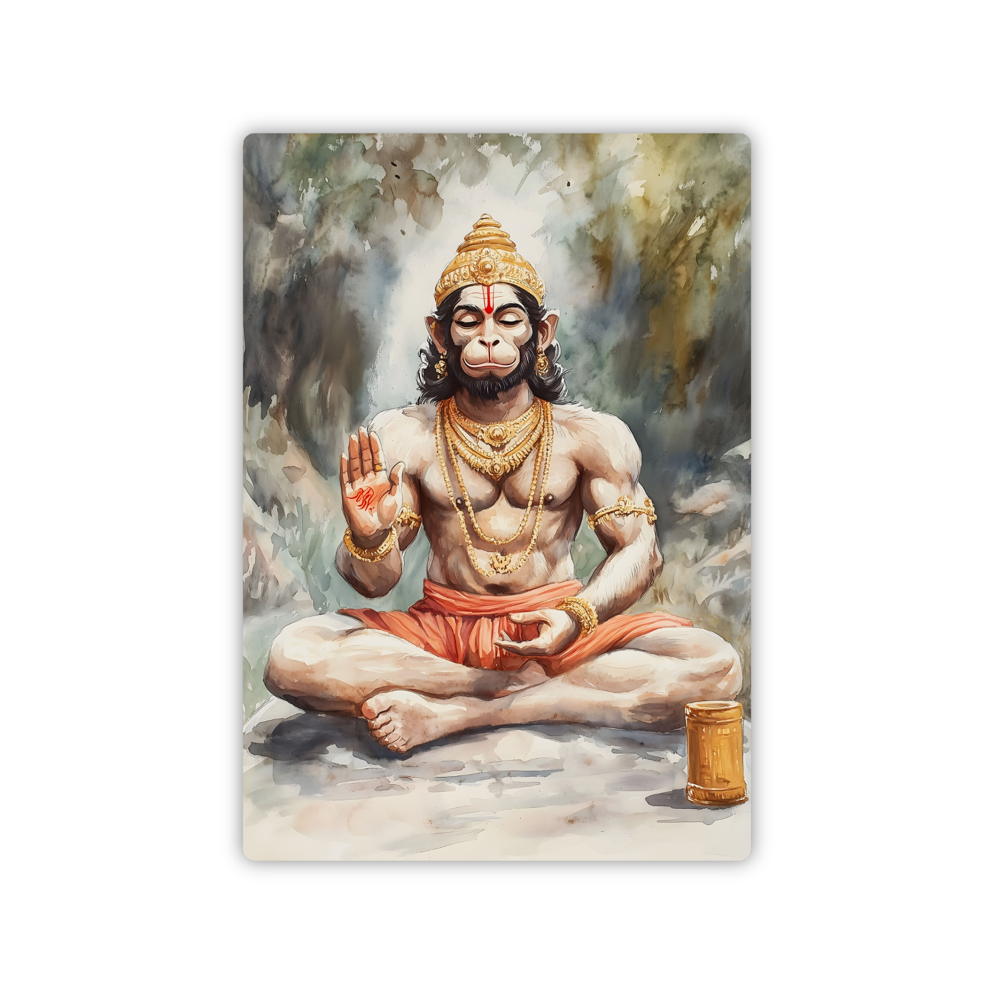 Hanuman Ji Silent Tapasya Fridge Magnet – Focus & Strength Decor
