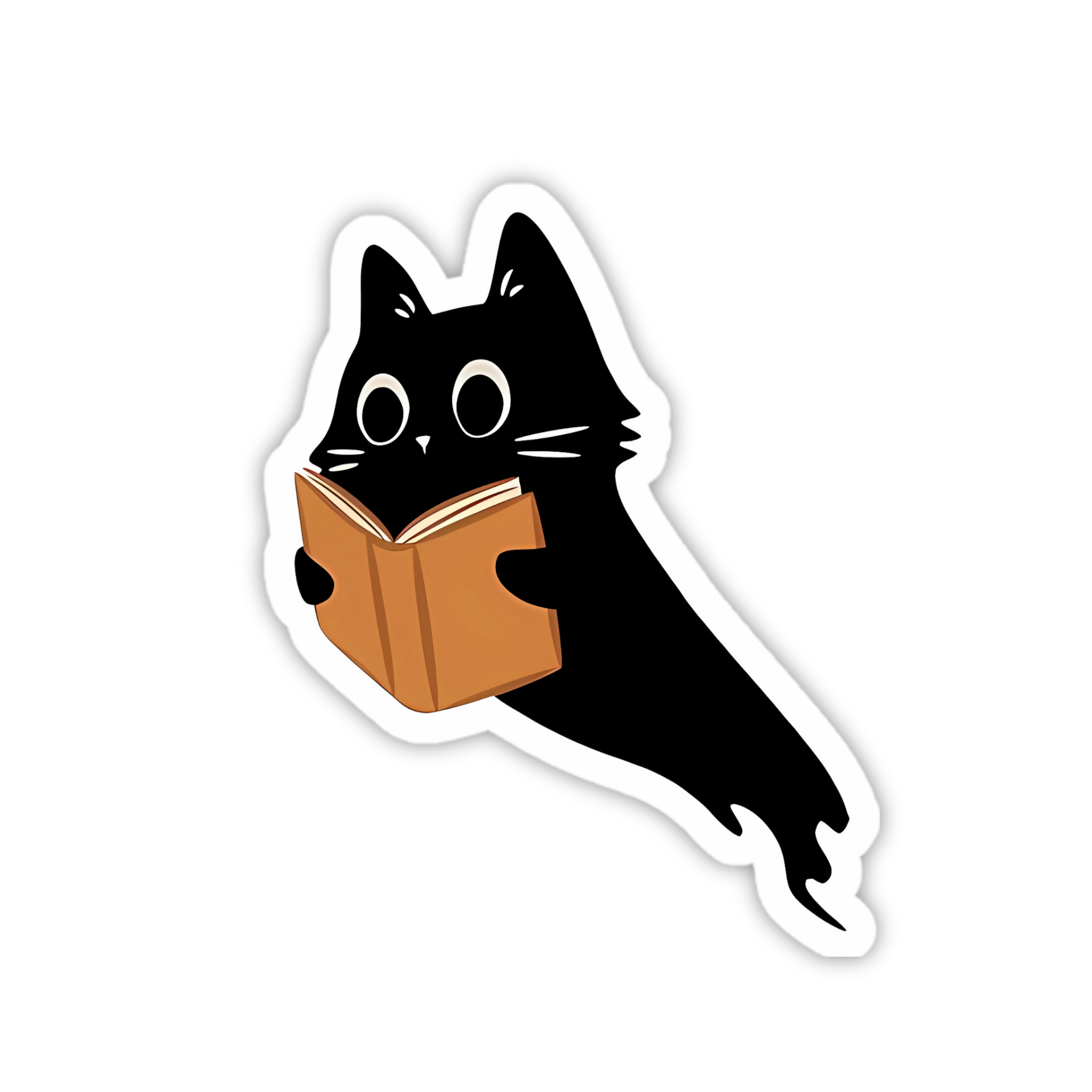 Black Cat With Hogwarts Scarf Sticker
