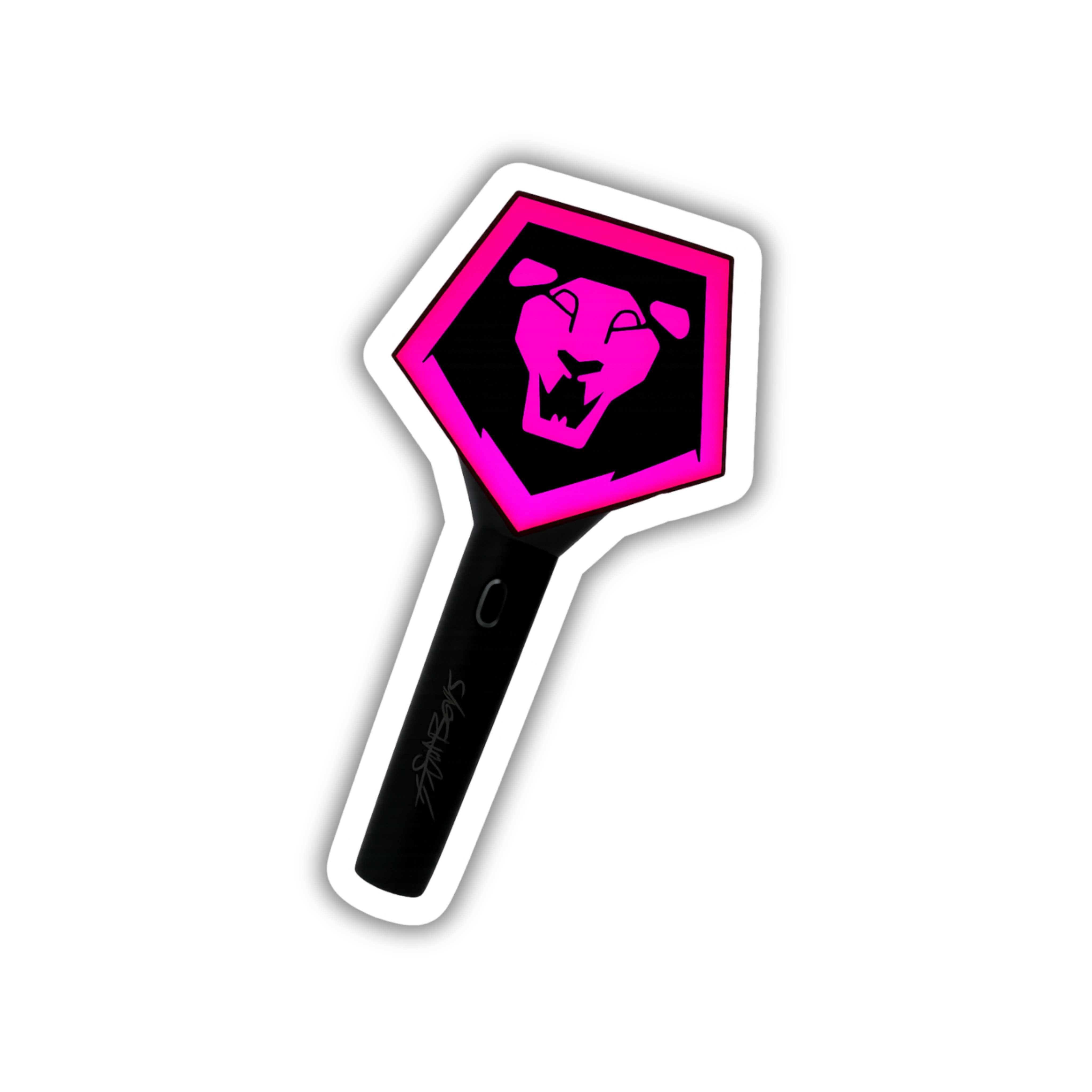 Black & Pink K-Pop Lightstick Vinyl Sticker | K-Pop Aesthetic Fandom Laptop Decal | Snap Magicians