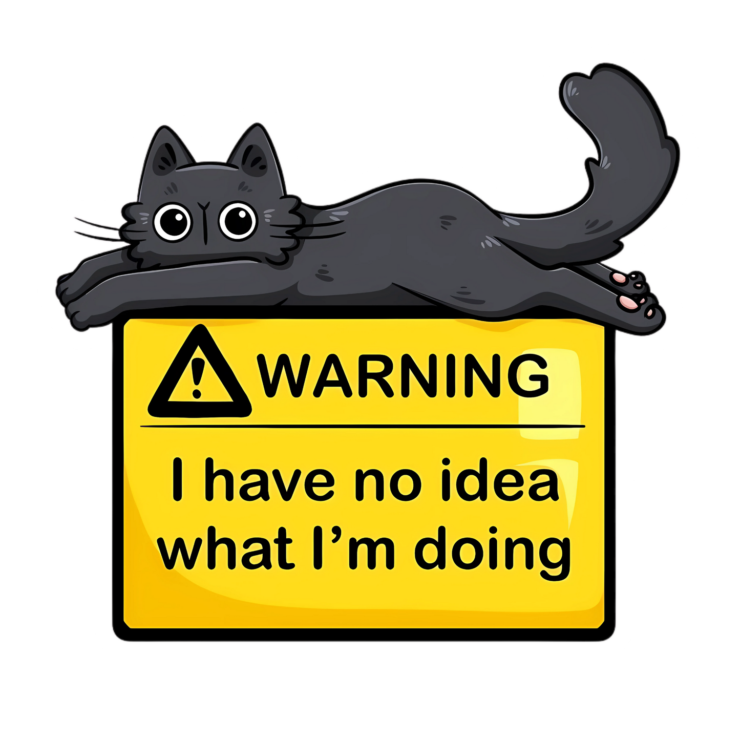 Coding Stickers - "Warning Cat: No Idea Mode"