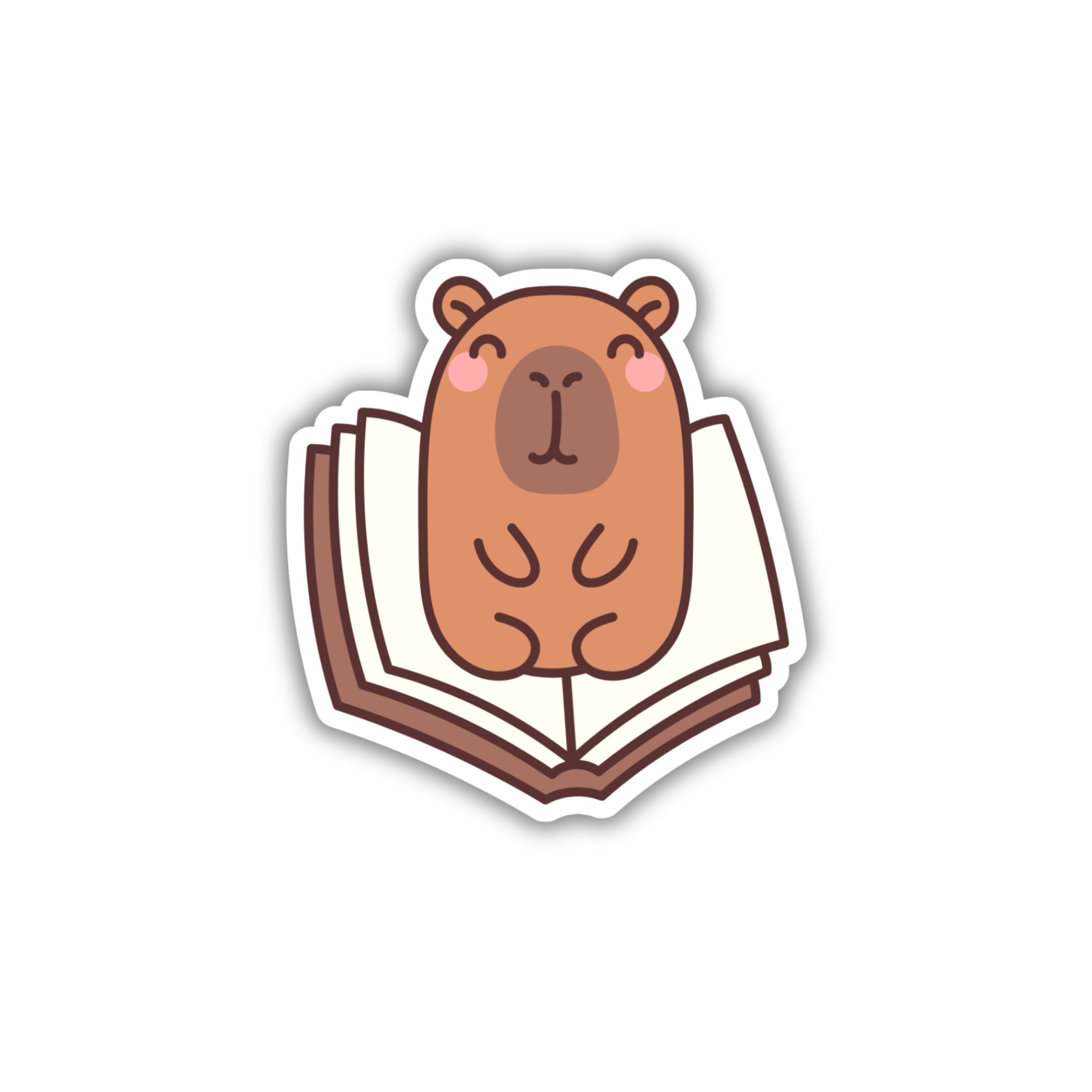Capybara Open Book Study Sticker