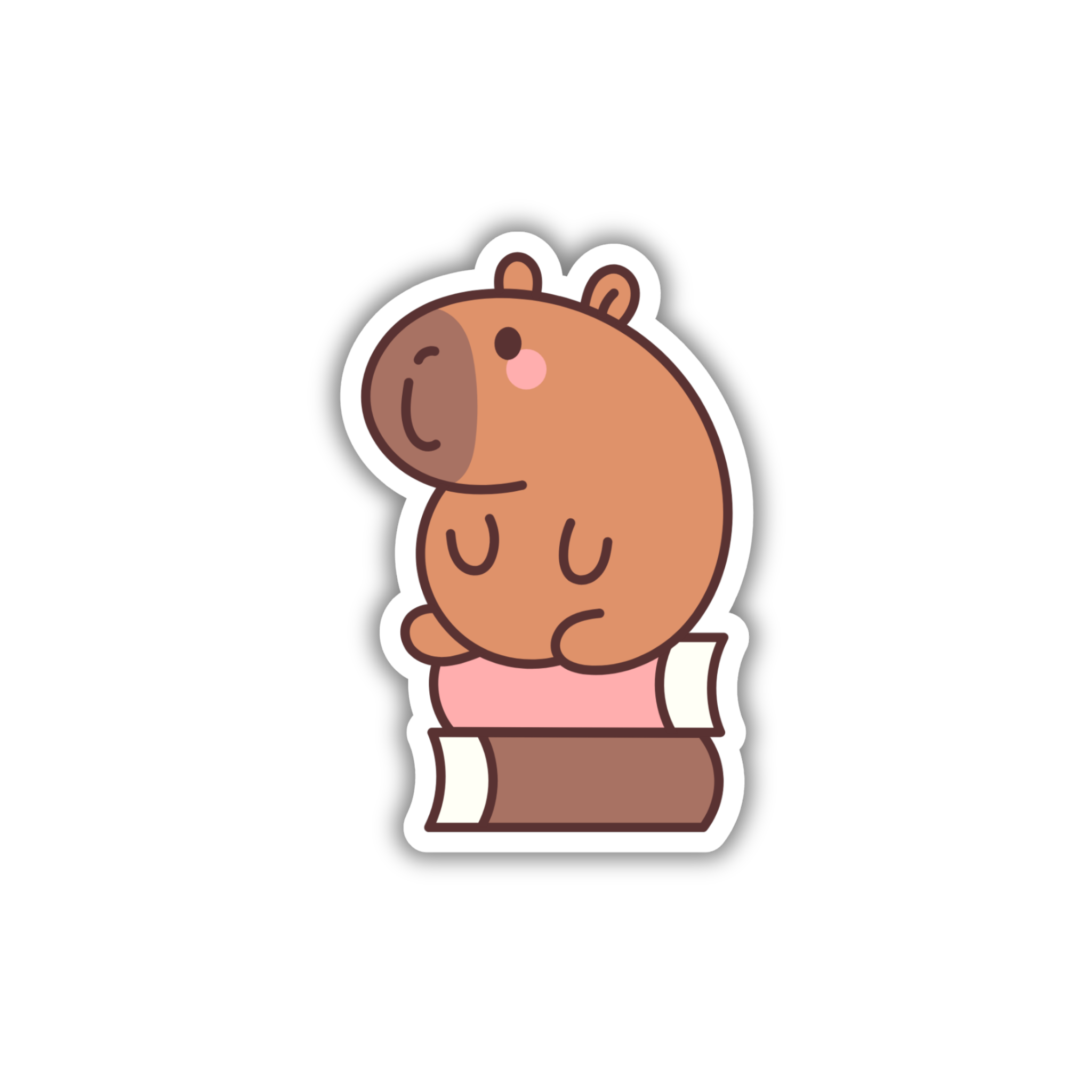 Capybara Book Sit Sticker