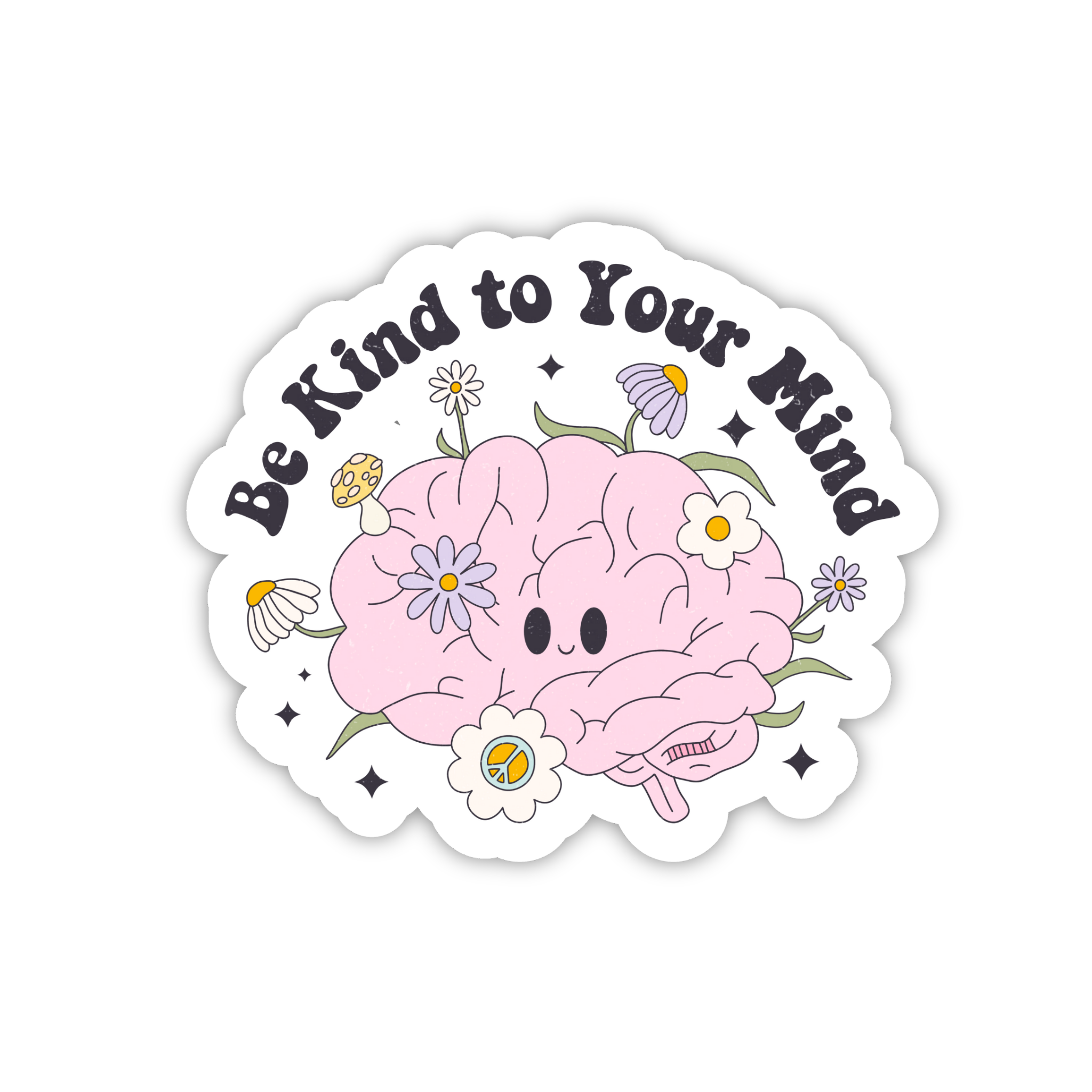 Be Kind To Your Mind Cute Flower Sticker