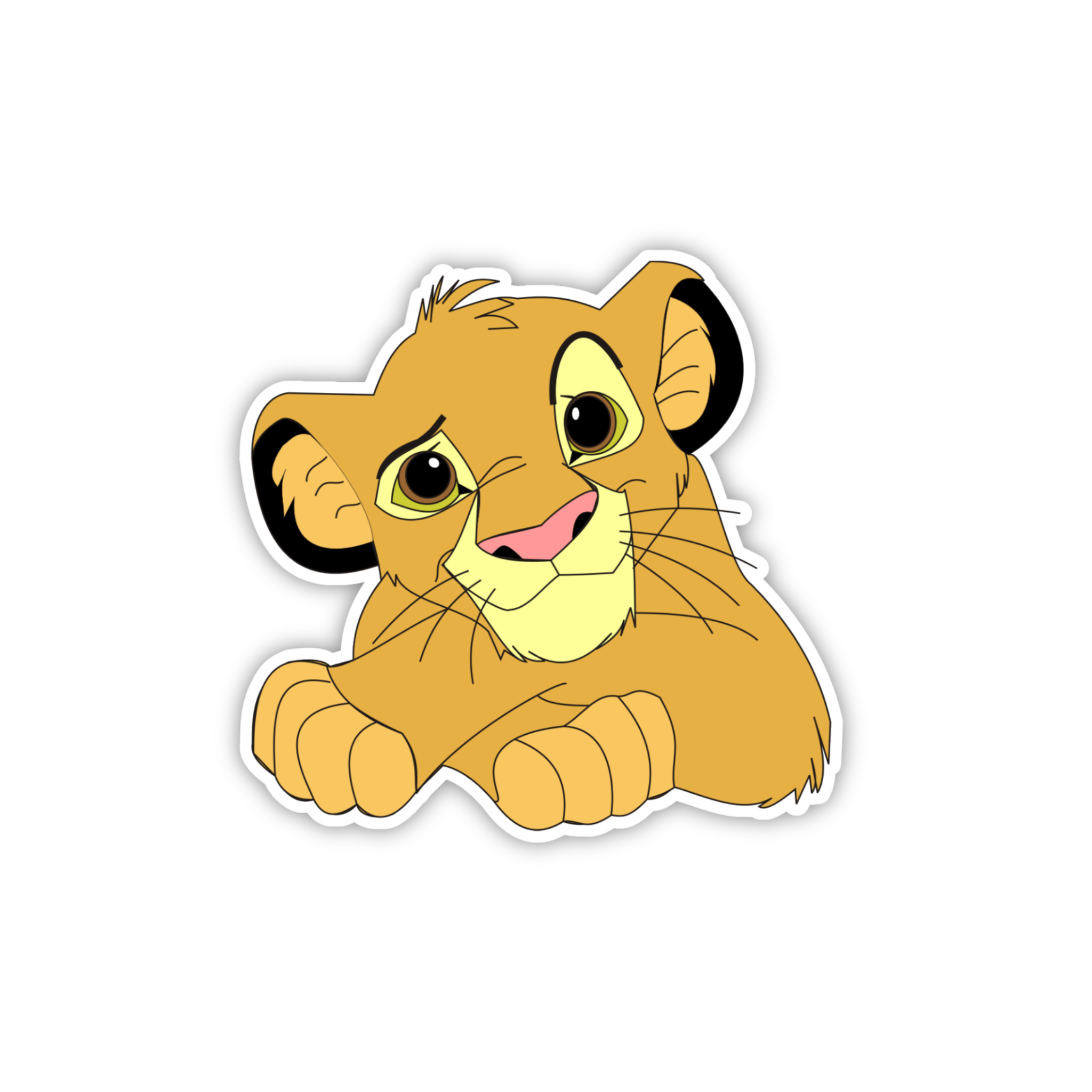 Simba Sitting Adorable Cub Sticker