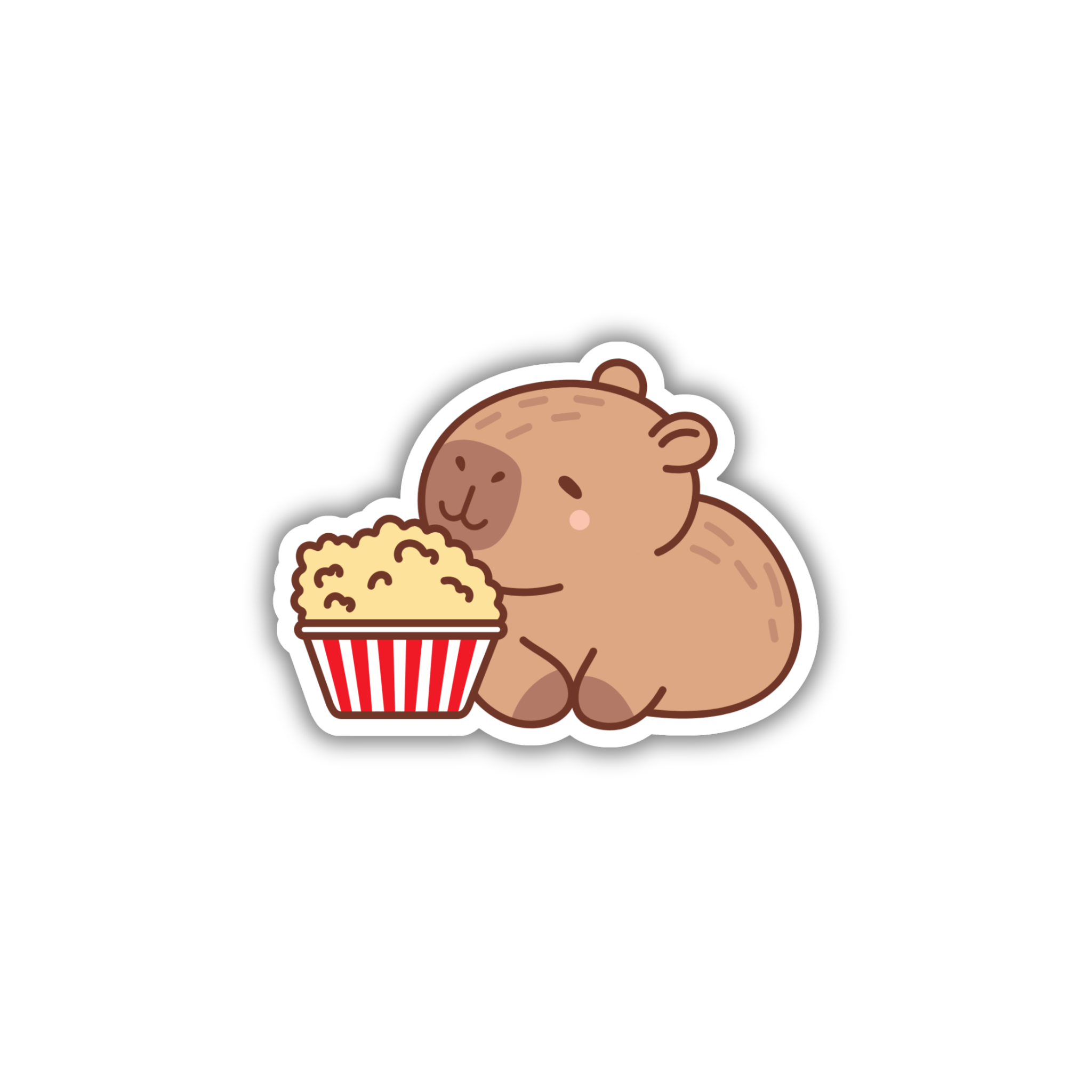 Capybara Popcorn Snack Sticker