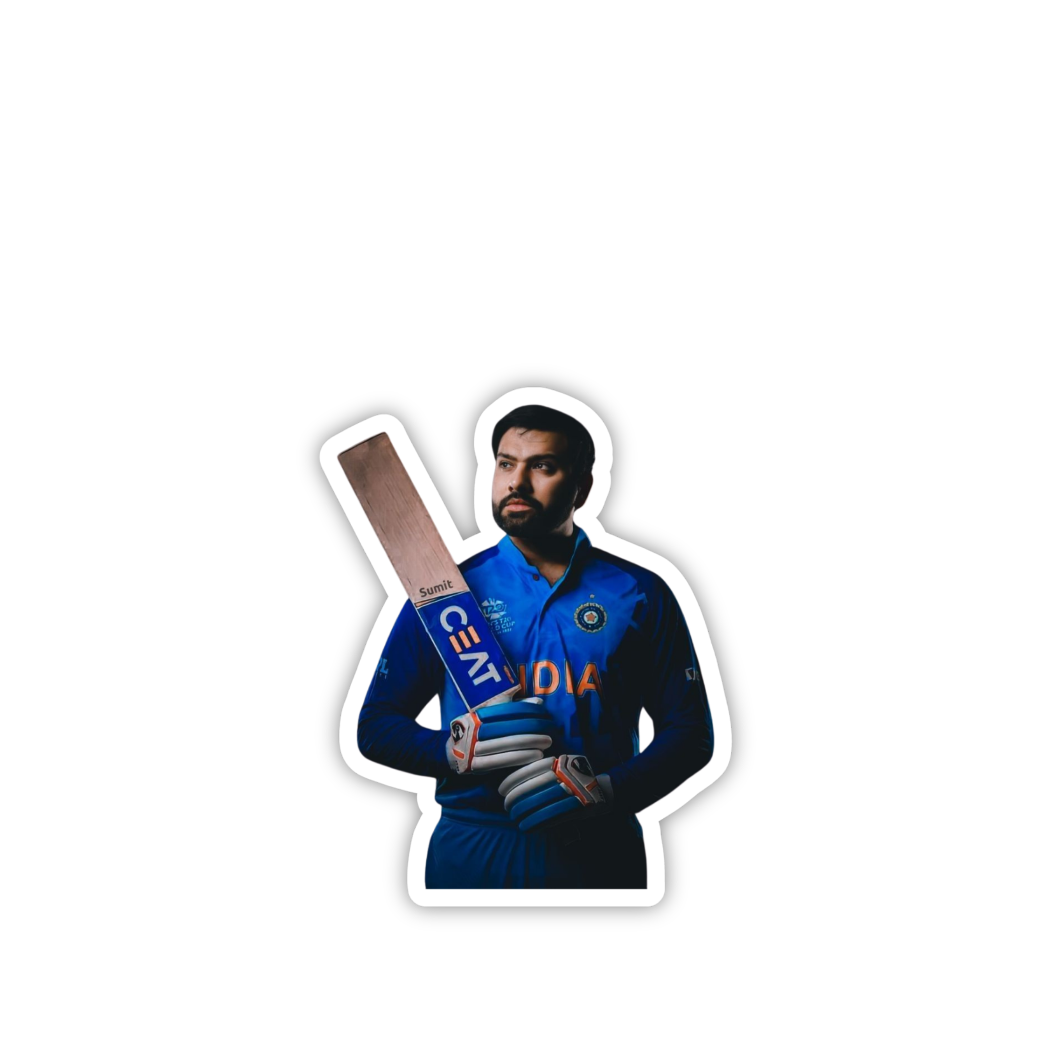 Rohit Batting India Pose Sticker