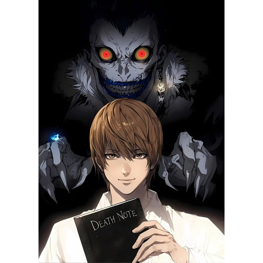 Death Note Poster – Anime Wall Art | Light Yagami & L Shinigami Print – Death Note
