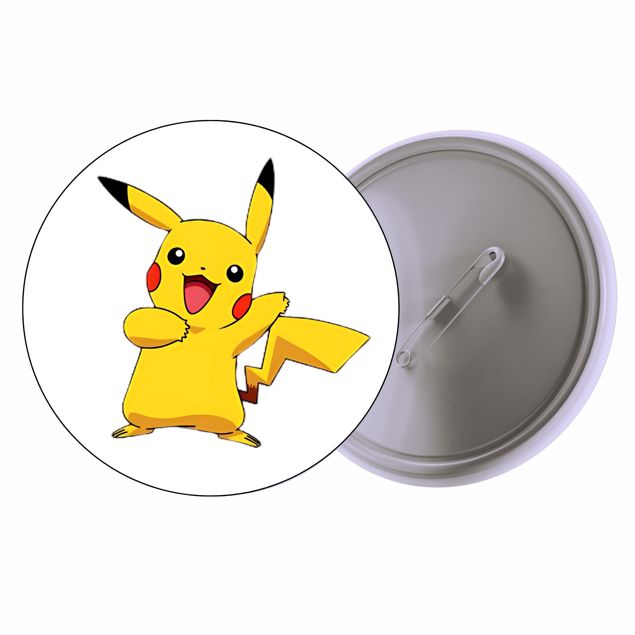 Pikachu Smile Cute Pin Badge | Cartoon Badge for Bags & Jackets (2 Sizes)