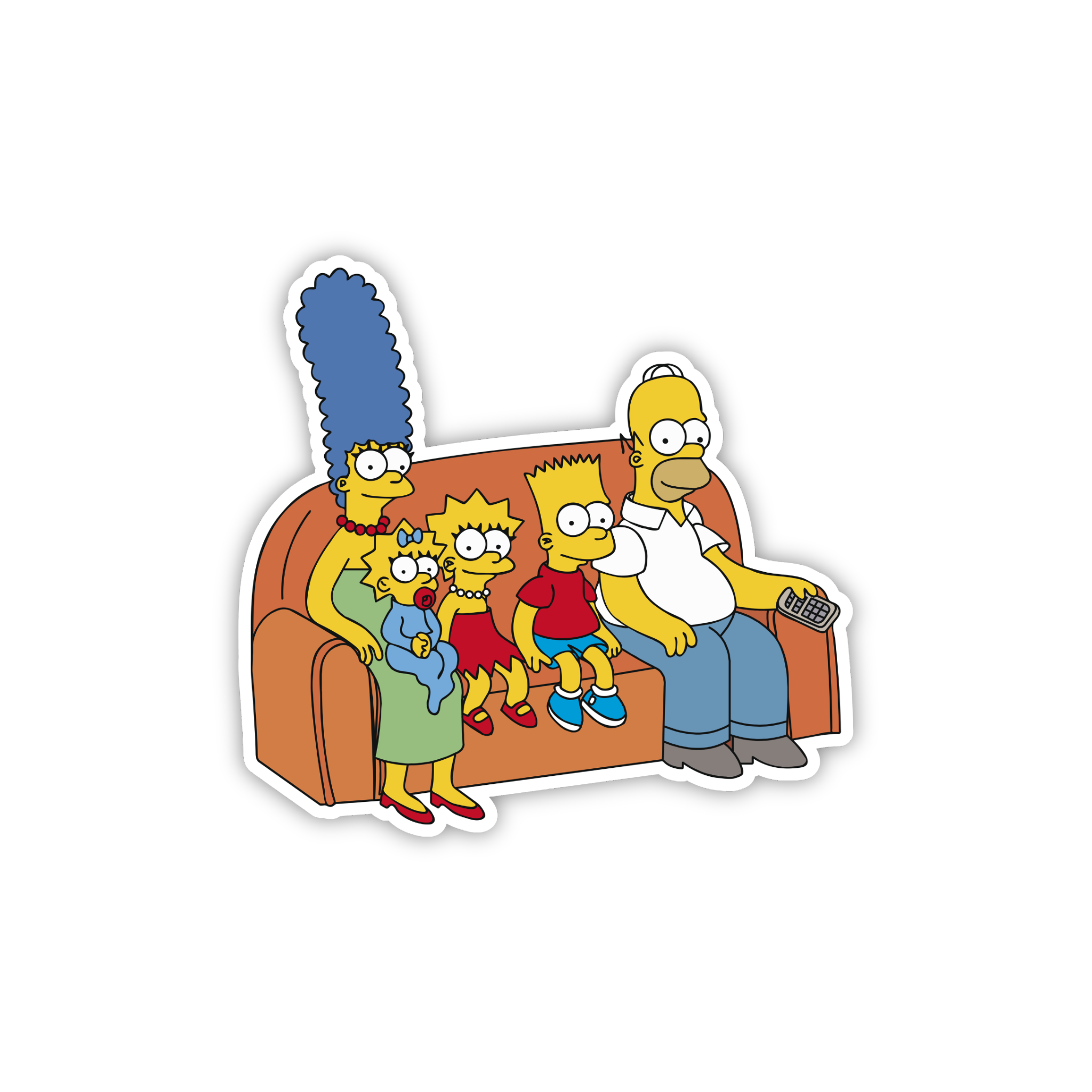 Animated Yellow Family Pose 02 Cartoon Sticker