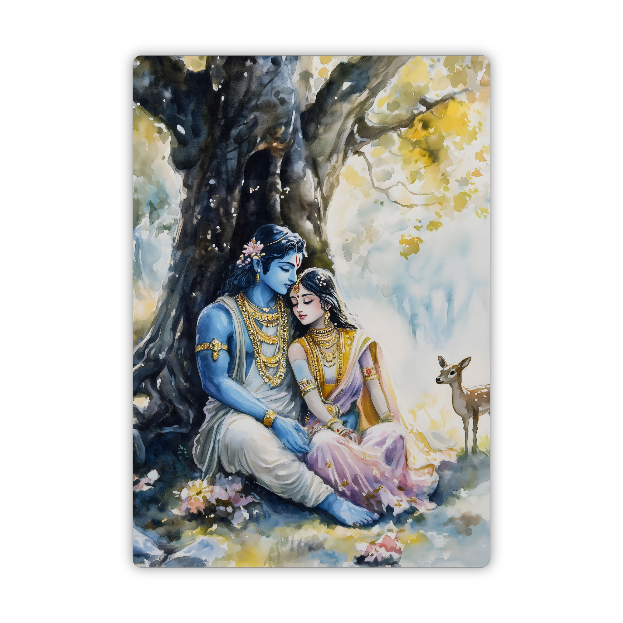 Radha Krishna Under the Tree Fridge Magnet – Vrindavan Love Decor