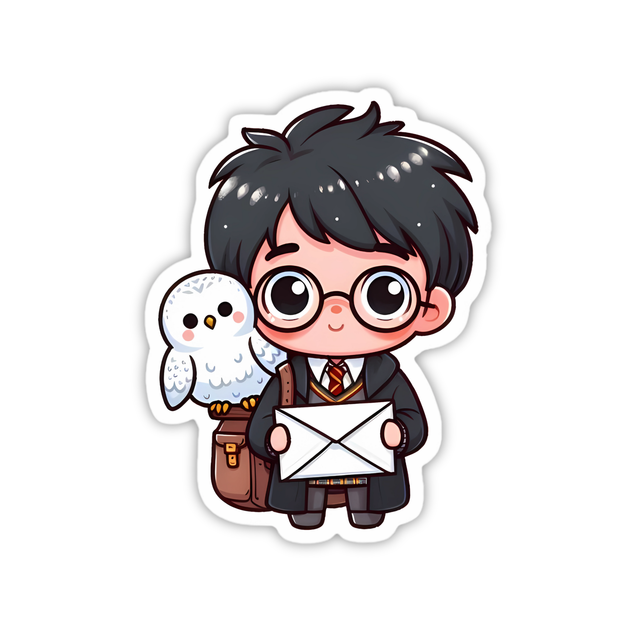 Chibi Harry With Hedwig Sticker