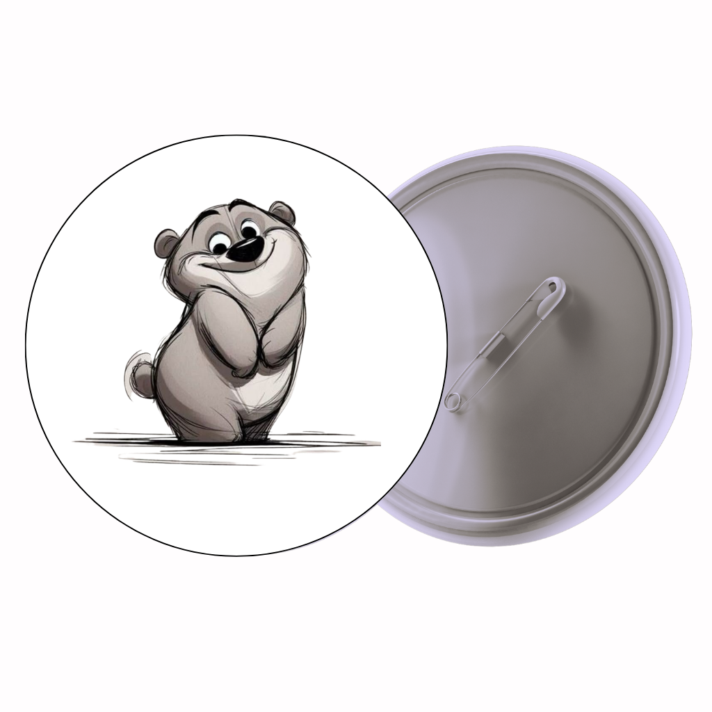 Cute Otter Stand Cute Pin Badge | Cartoon Badge for Bags & Jackets (2 Sizes)