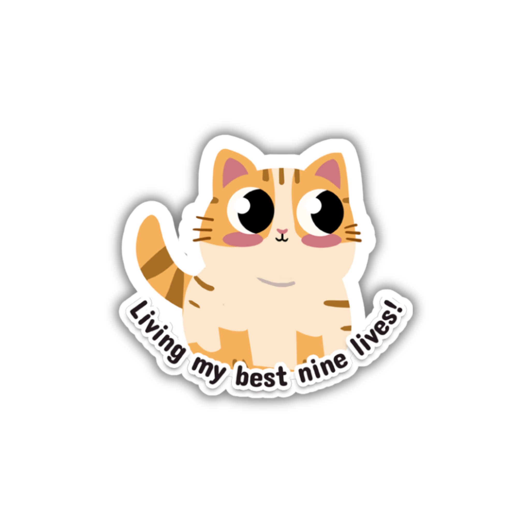 Happy Cheeks Cat Cute Face Sticker