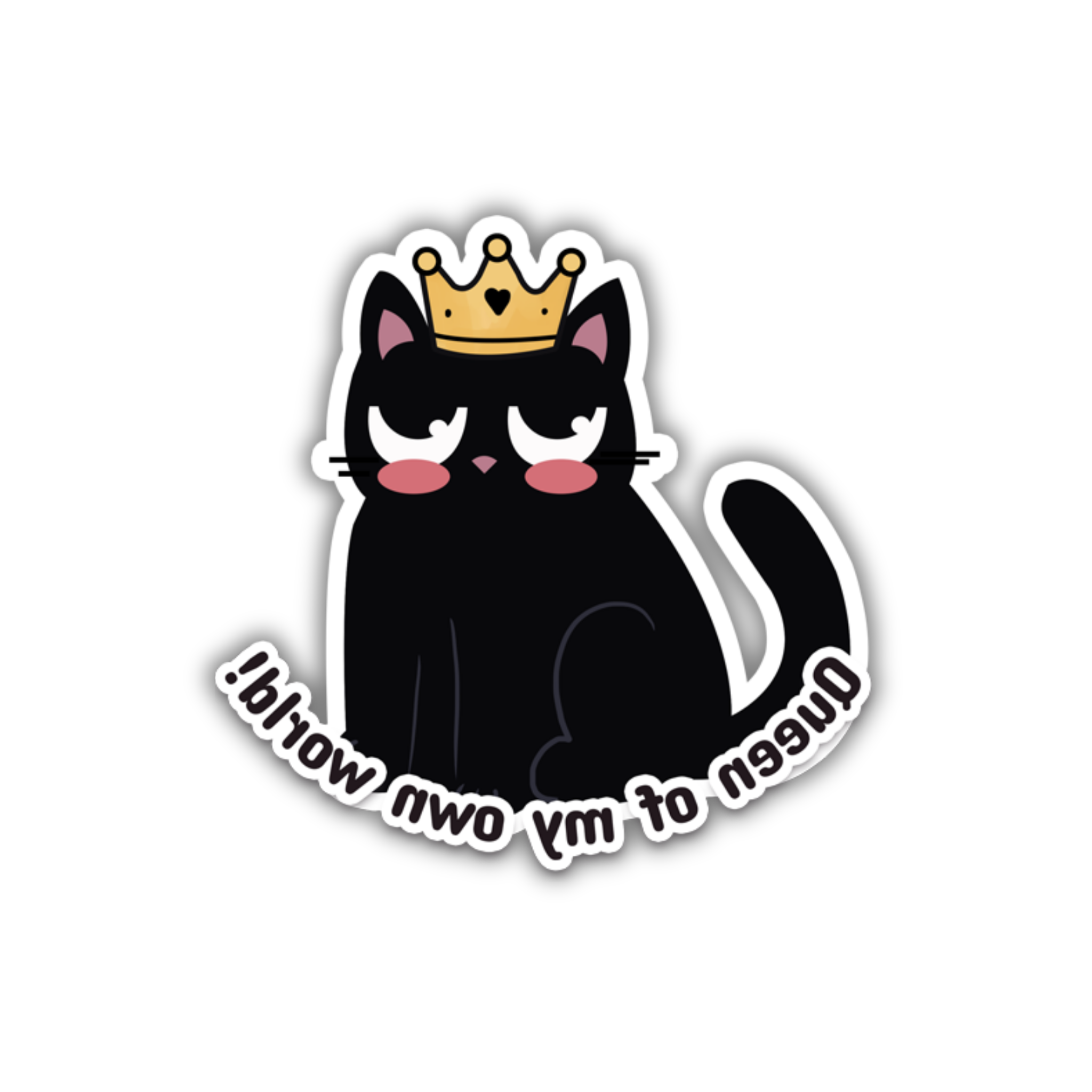 Queen Black Cat Crown Sticker