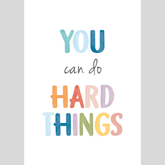 Mental Health Awareness Motivational Poster – Positive Mindset Wall Art – You can do hard things