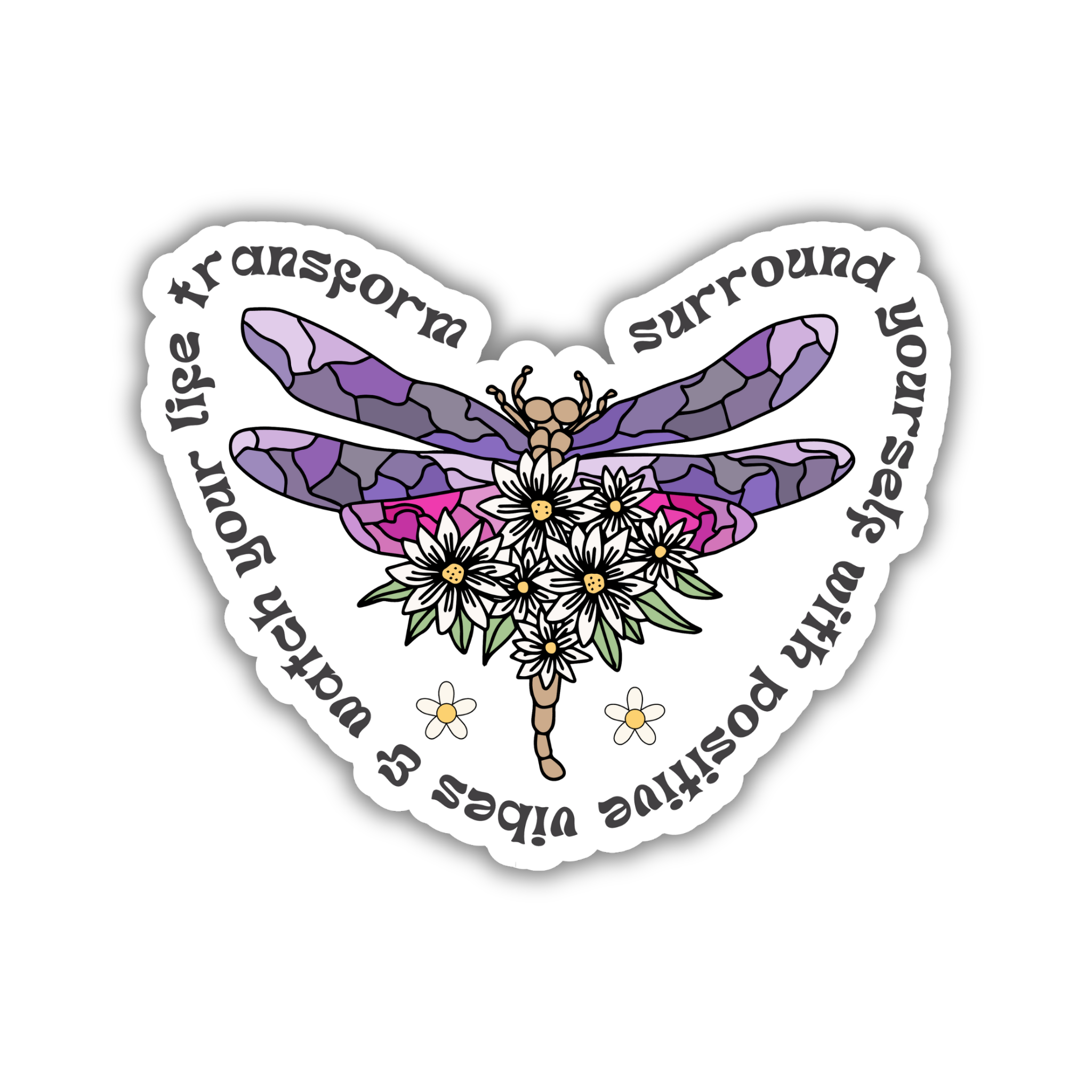 Growth Takes Time Floral Heart Sticker