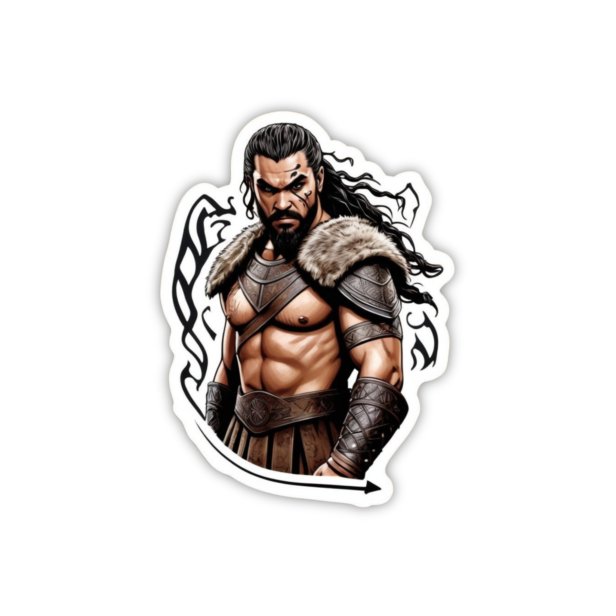Khal Drogo Warrior Portrait Sticker