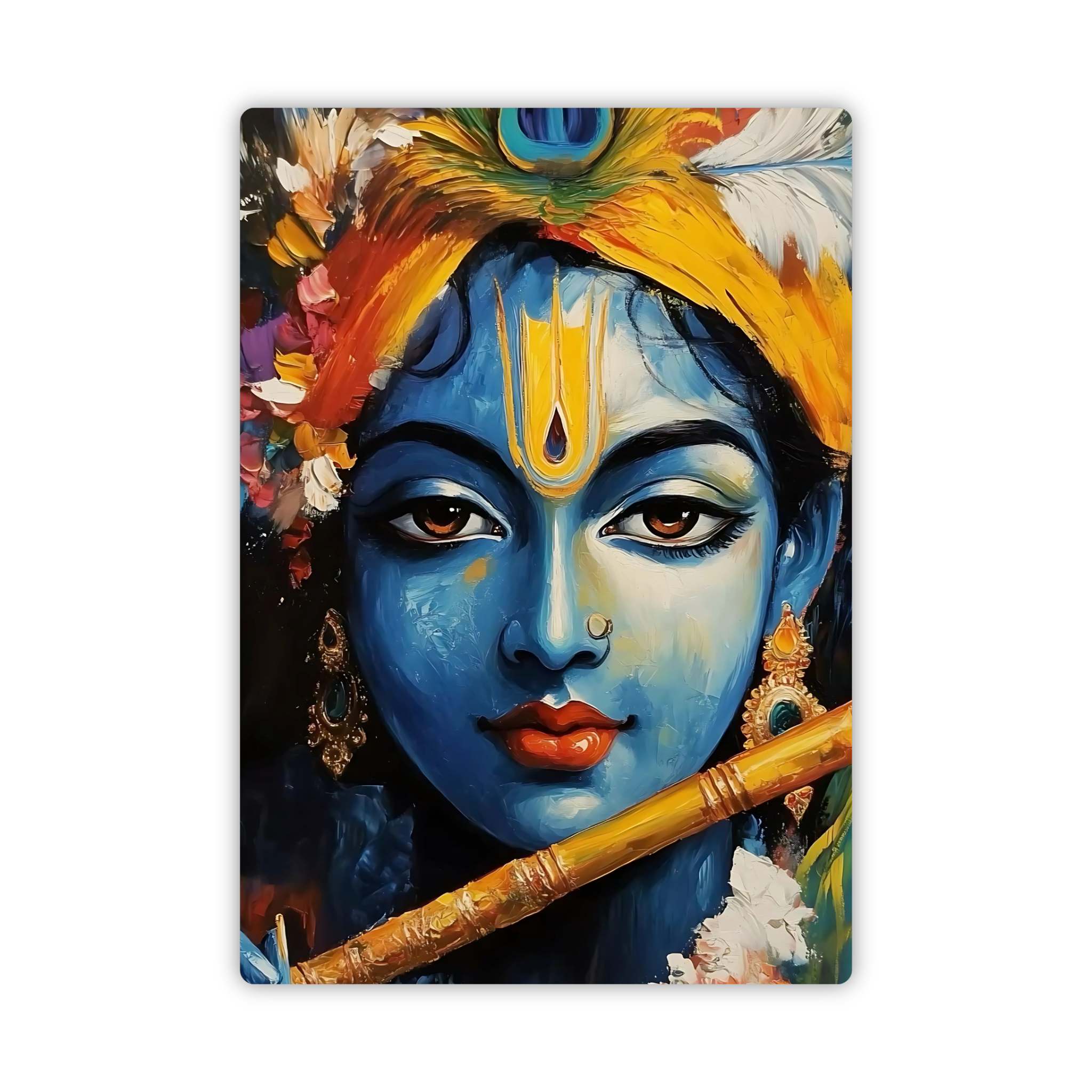Krishna Divine Eyes Closeup Fridge Magnet – Flute Magic Decor
