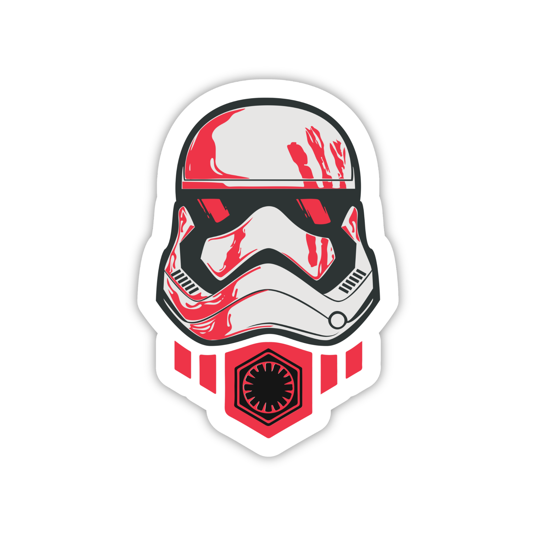Red Trooper Helmet Sticker