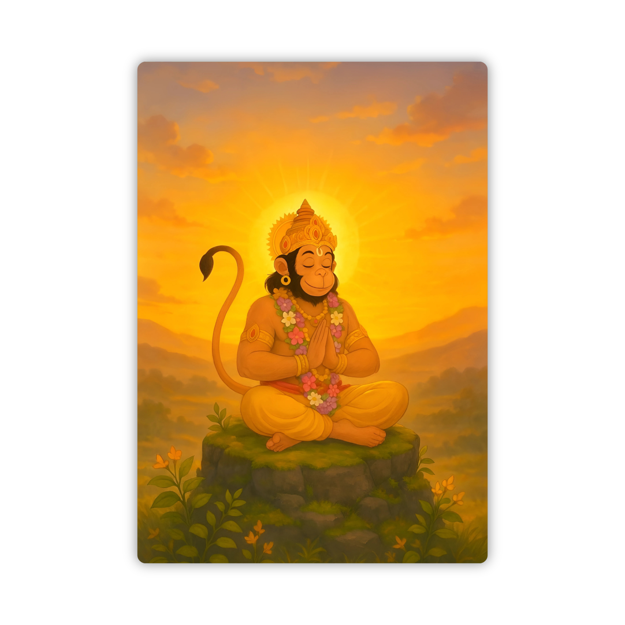 Hanuman Sunrise Blessings Fridge Magnet – Faith & Courage Decor