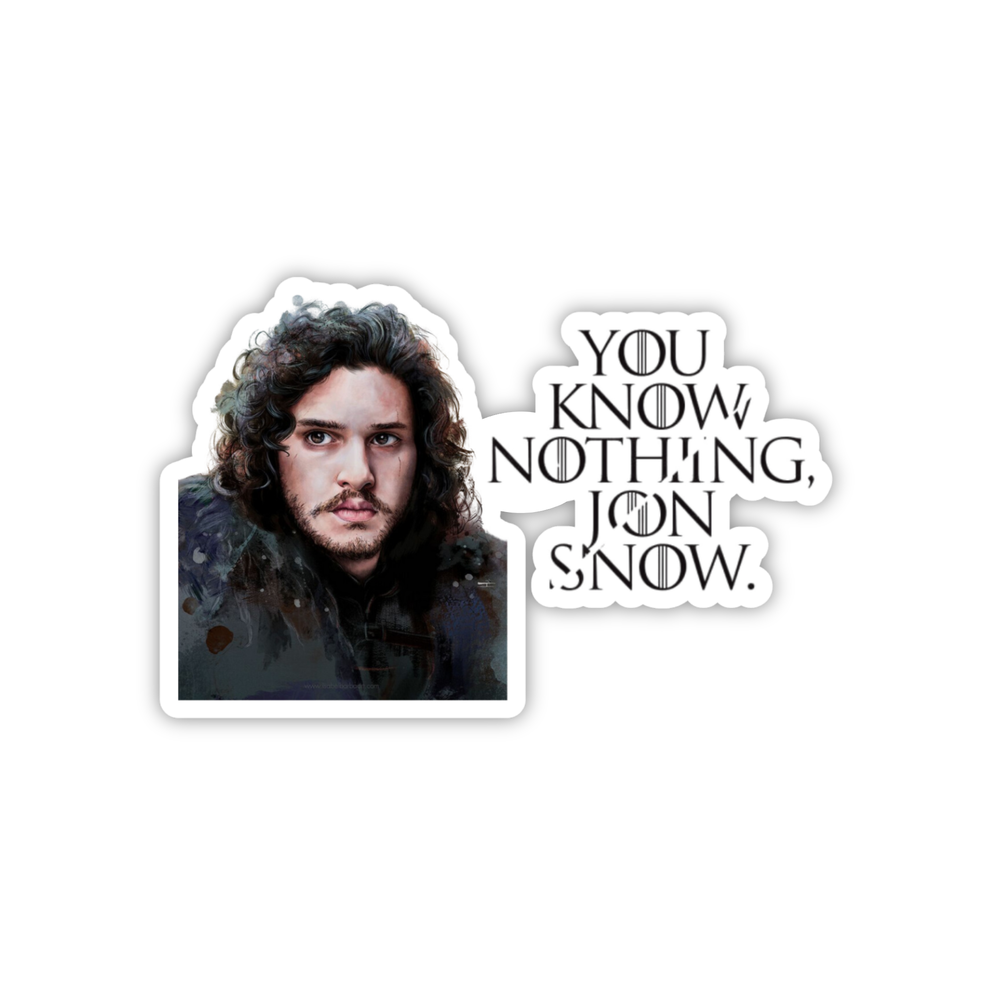Jon Snow Snowy Portrait Sticker