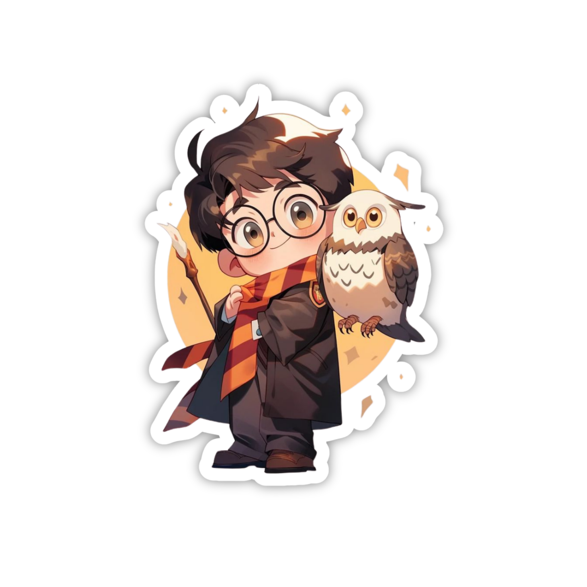 Chibi Harry With Wand Cute Sticker