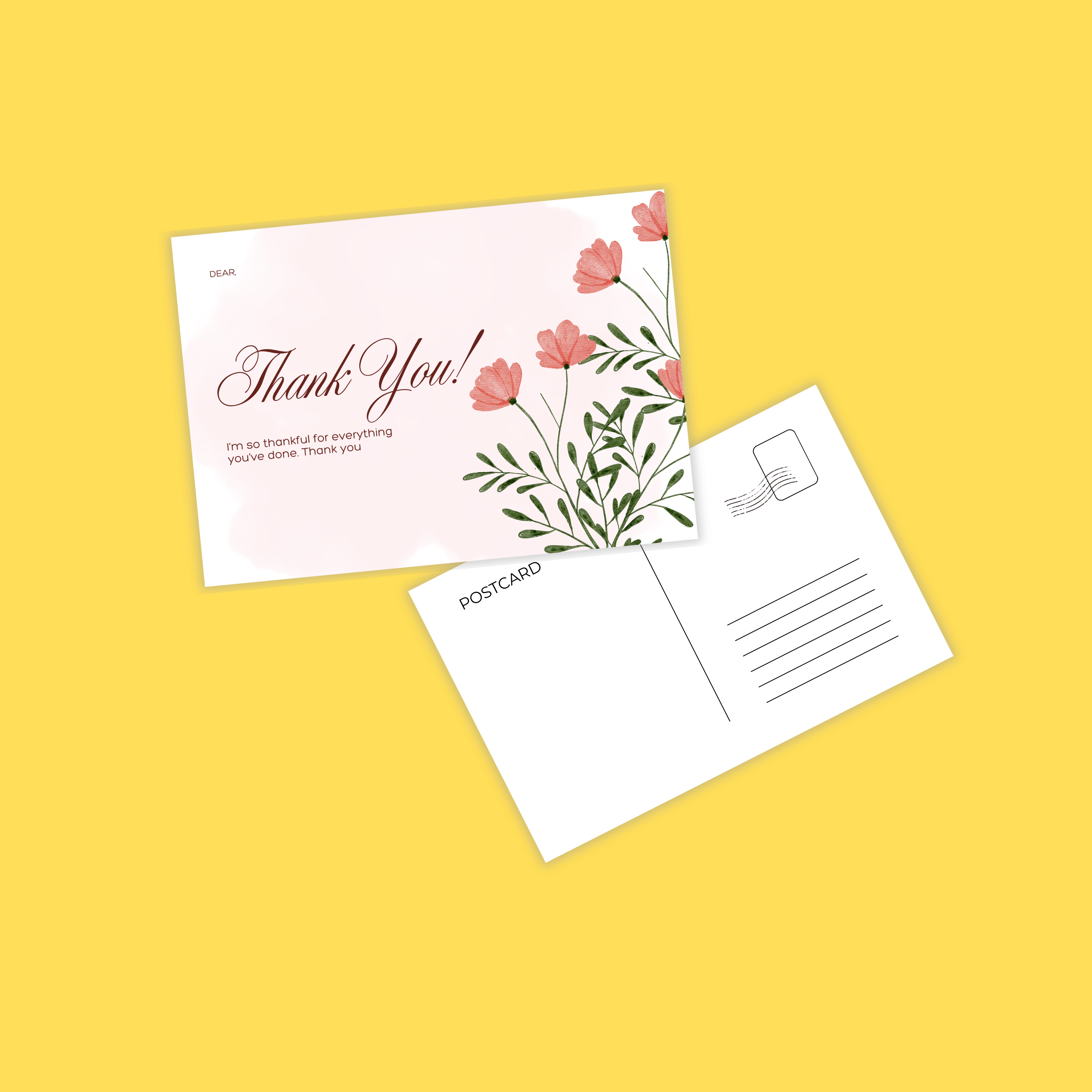 Set of 5 Thank You Postcards