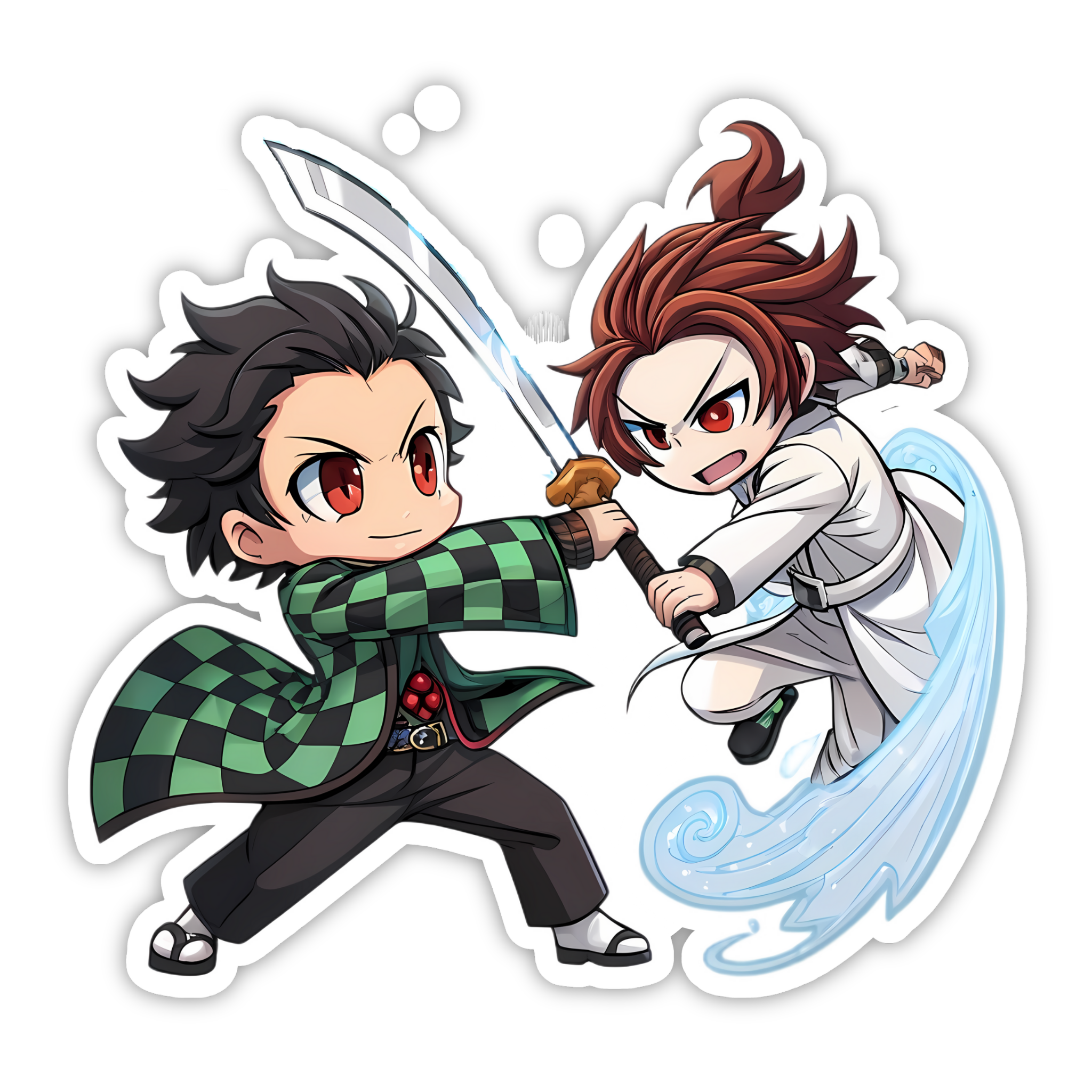Tanjiro & Rengoku Water Slash Duo Sticker