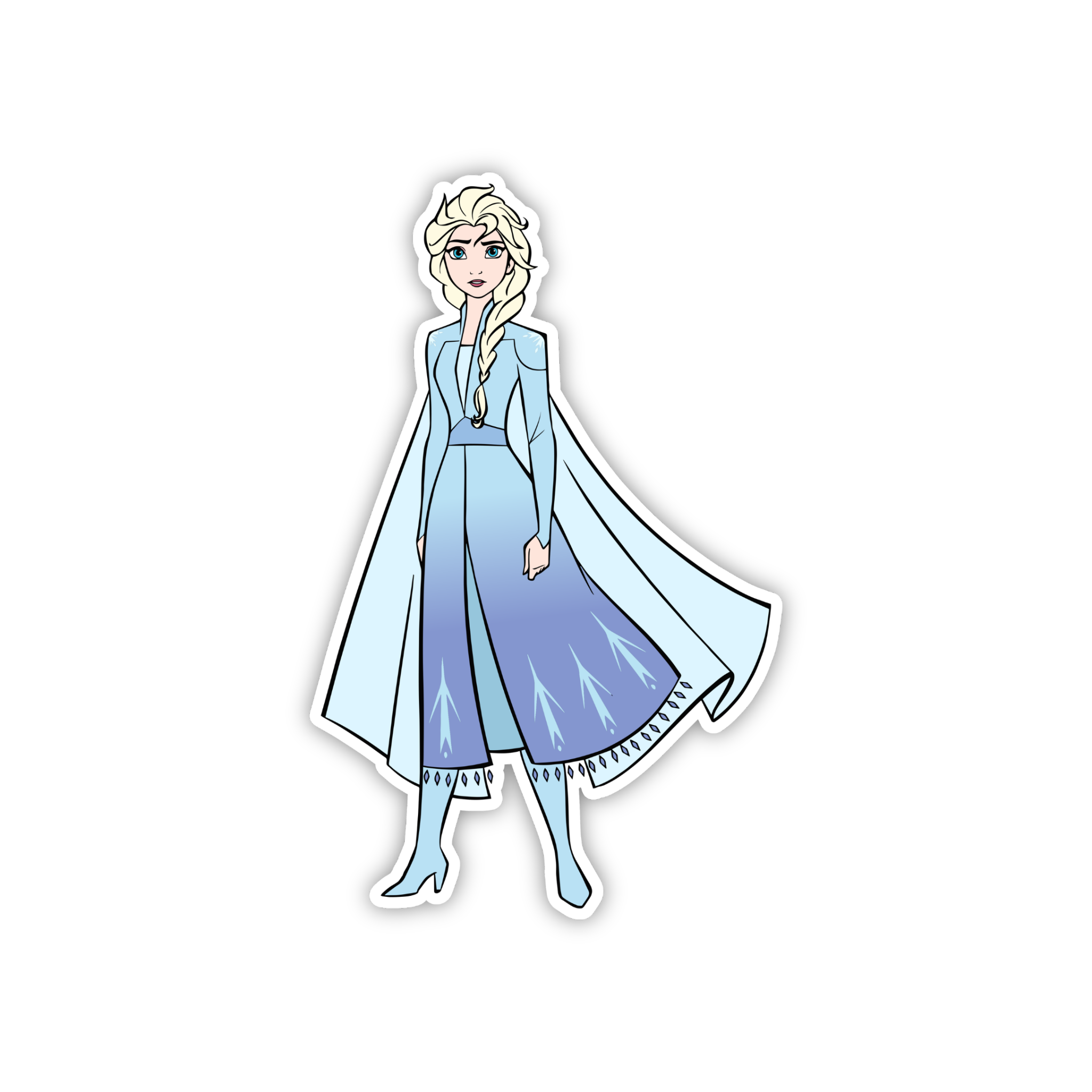 Elsa Ice Blue Gown Sticker