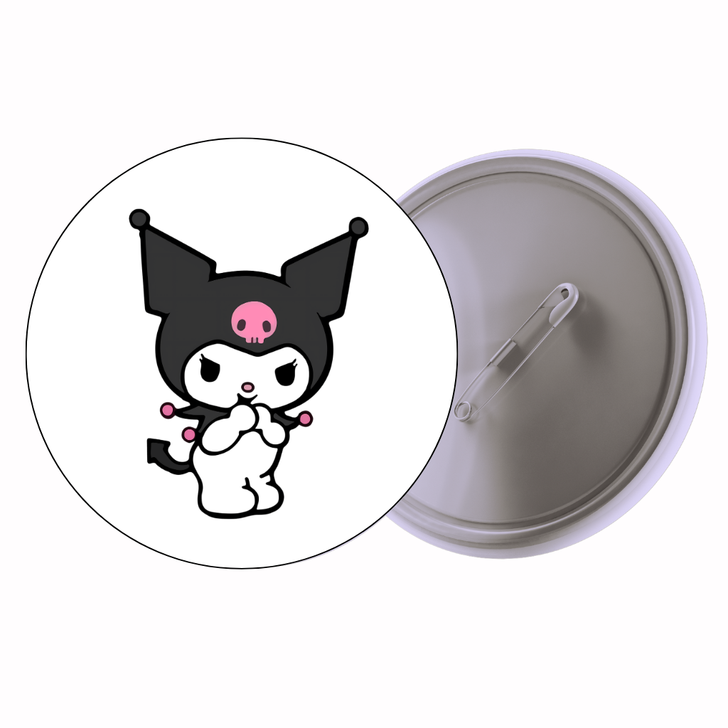 Cute Skull Bunny Standing Cute Pin Badge | Cartoon Badge for Bags & Jackets (2 Sizes)