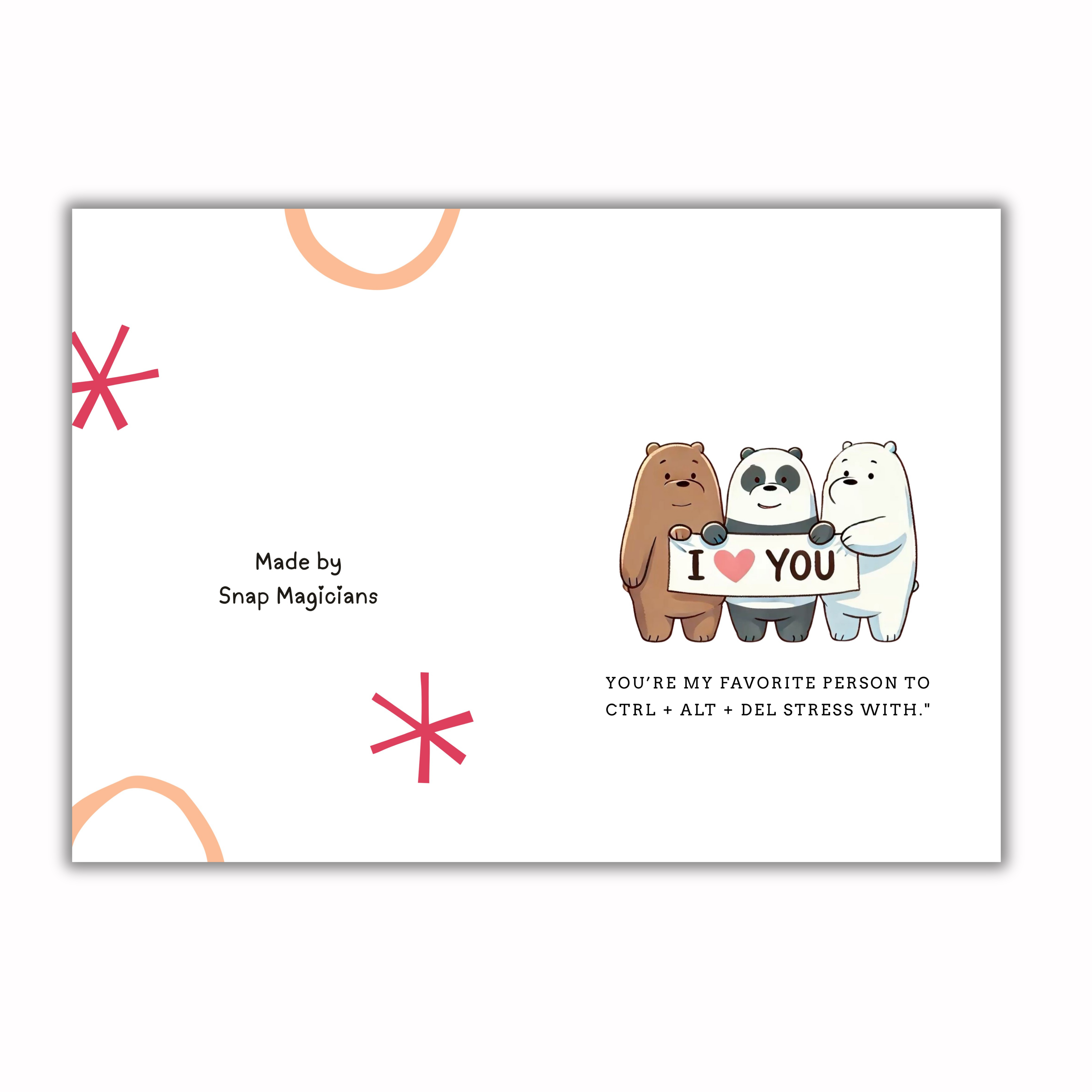 Set of 5 Love Theme Foldable Cards