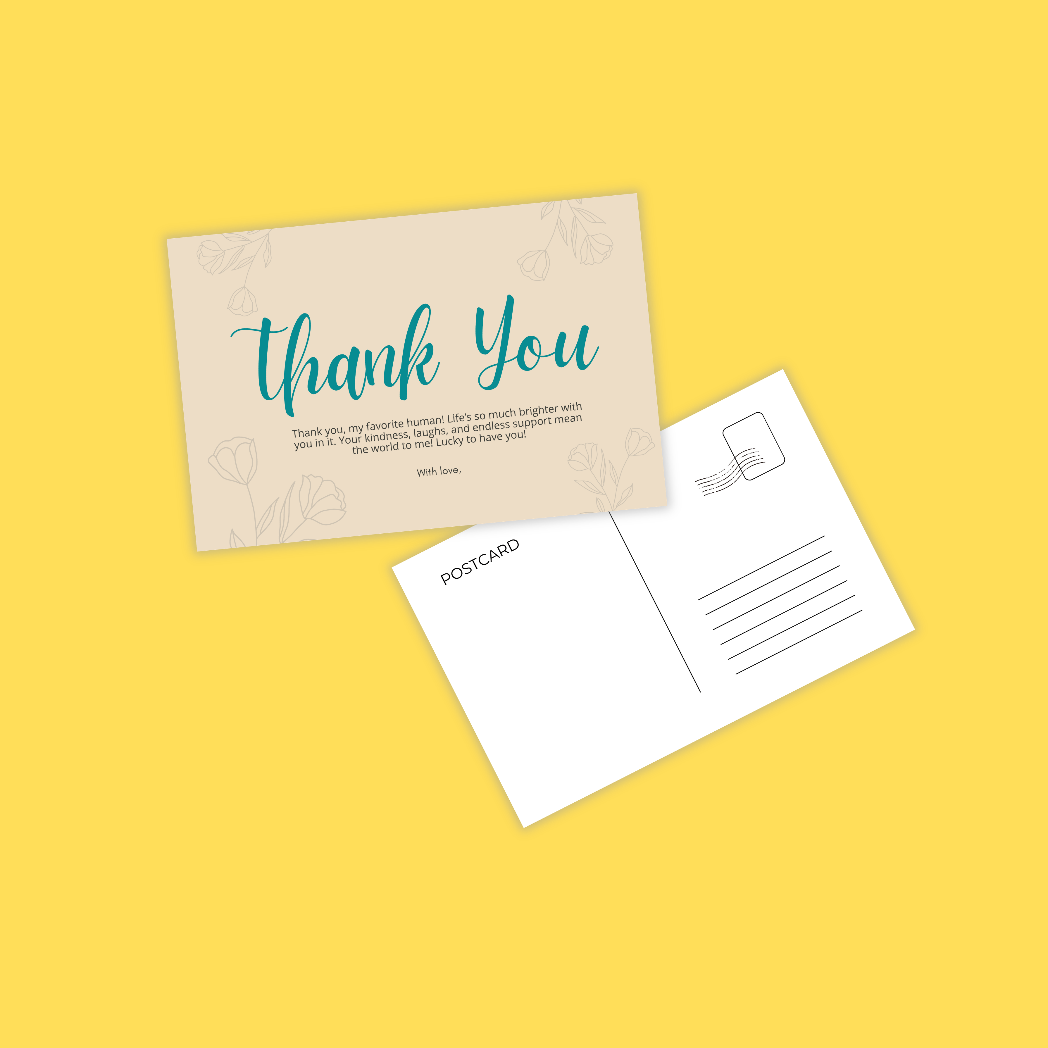 Set of 5 Thank You Postcards