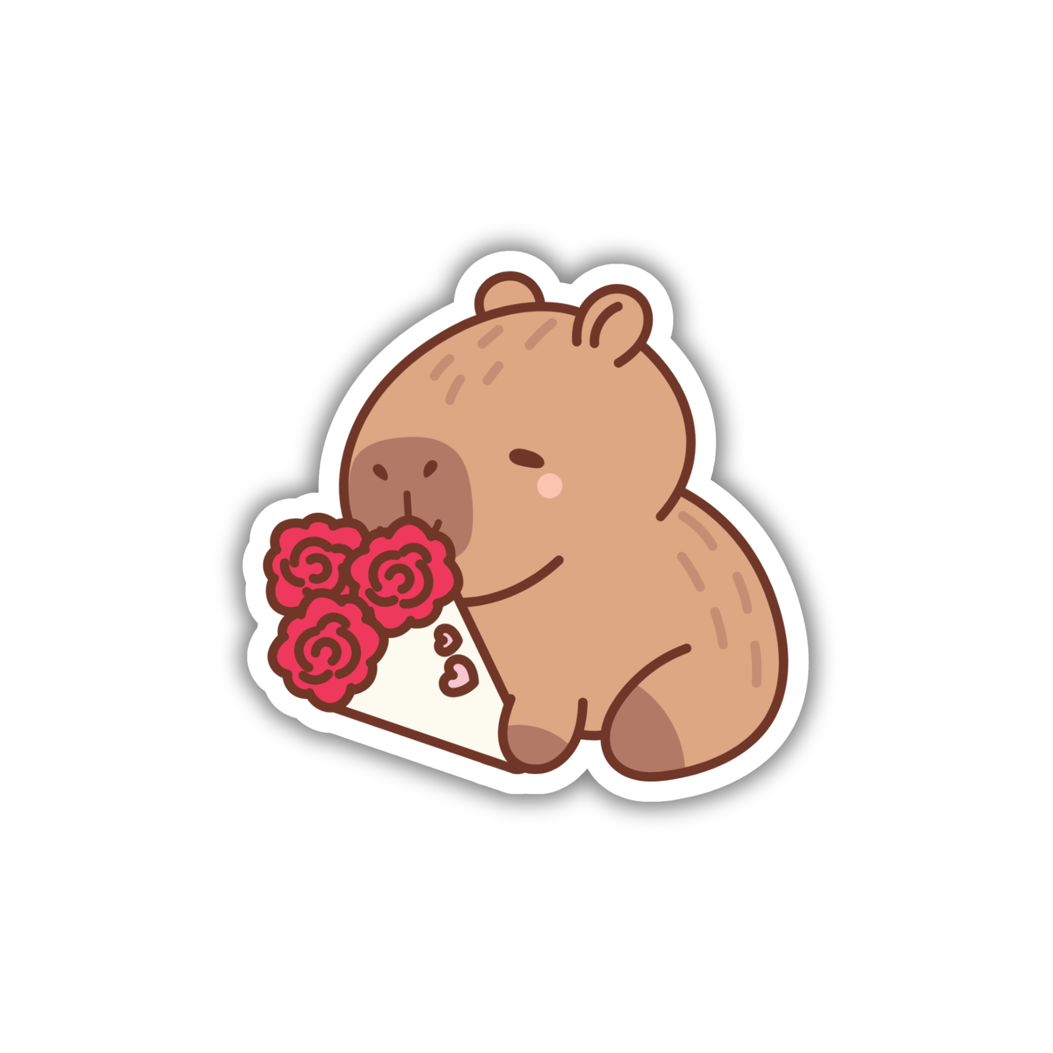 Capybara Rose Gift Sticker