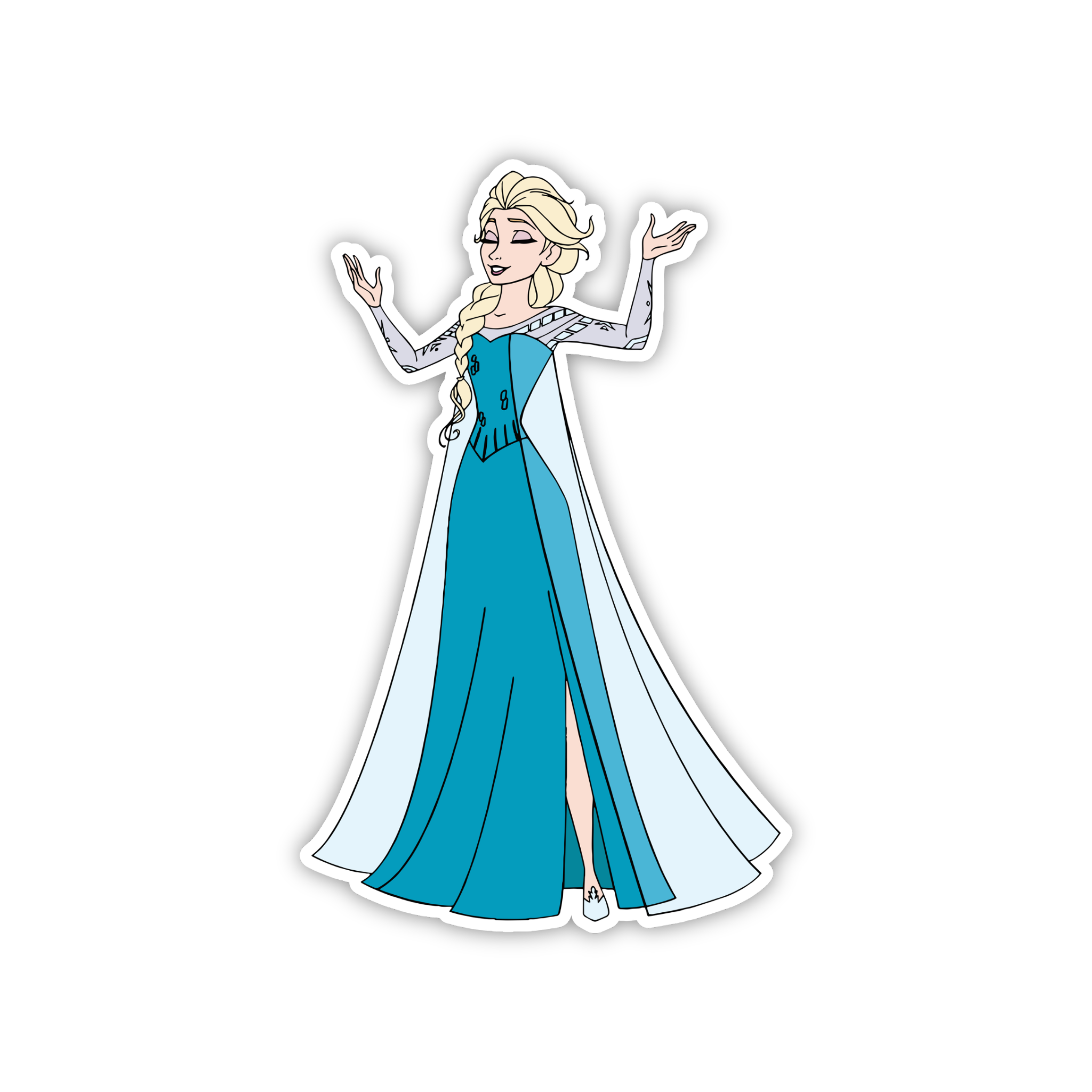 Elsa Blue Gown Sticker