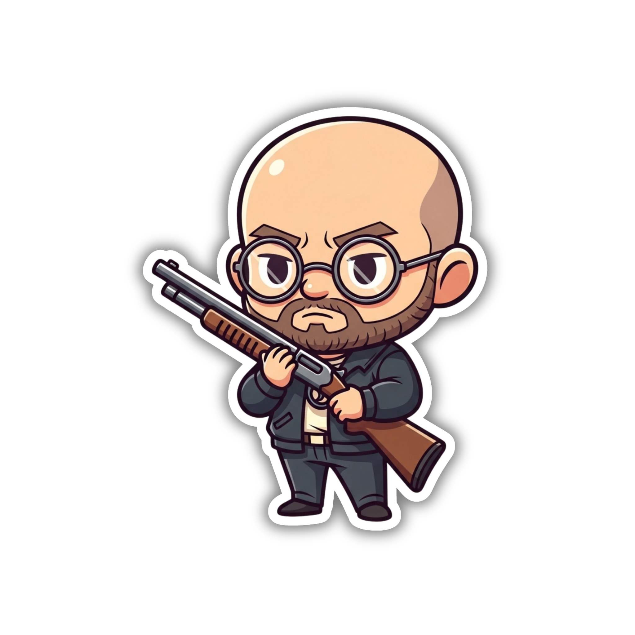Bald Scientist Cartoon Vinyl Sticker | Stranger Things Aesthetic Laptop Decal | Snap Magicians