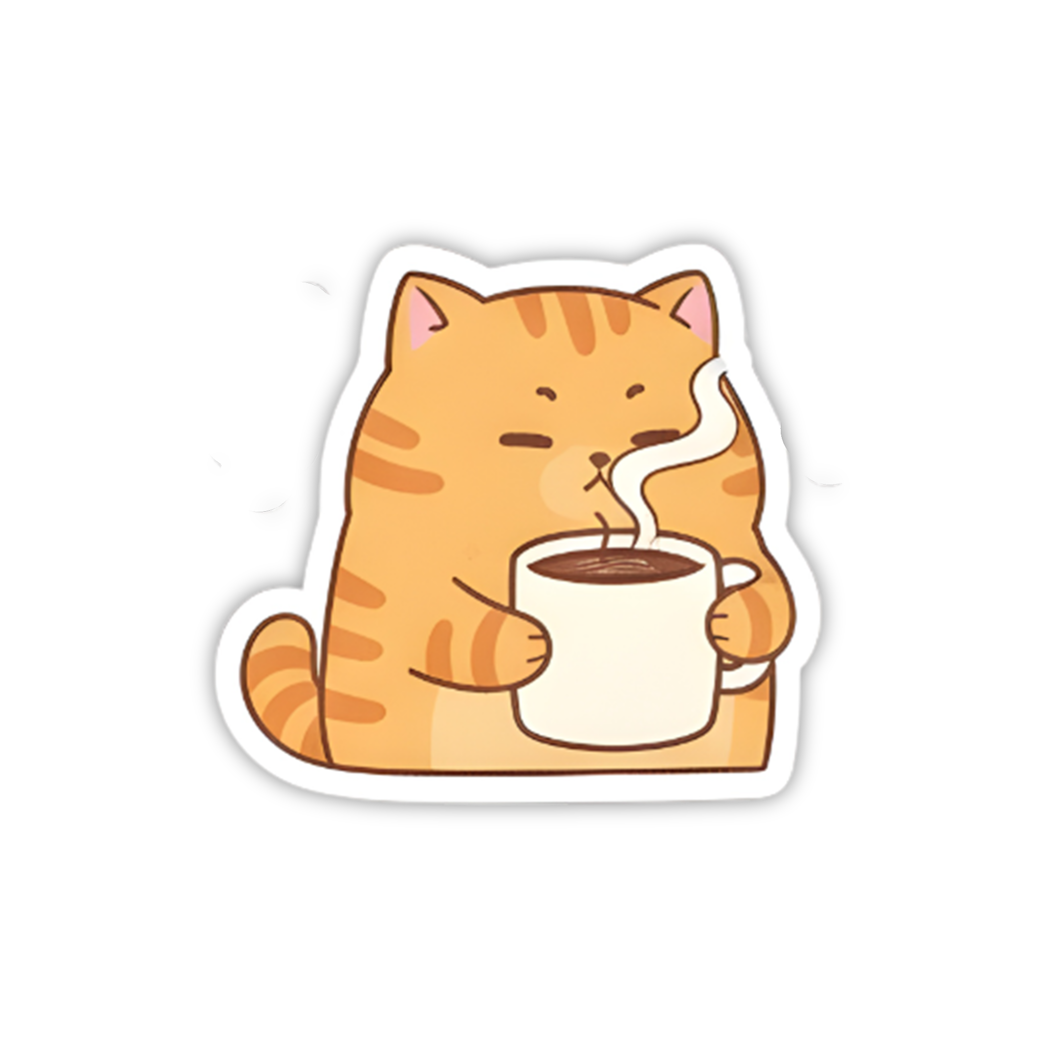 Cozy Cat With Coffee Mug Sticker