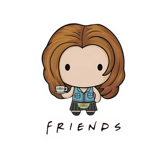 Friends TV Show Stickers - Rachel with Central Perk Mug (Chibi Style)