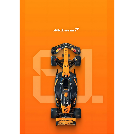 Formula 1 Car & Bike Racing Sticker – Speed Sports Vinyl Decal – McLaren F1 Speed Machine Poster (Orange Edition)
