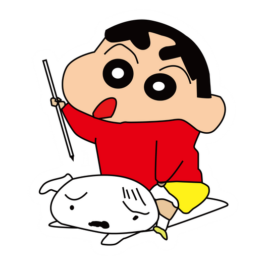 Shinchan Stickers - Shinchan Playing with Dog