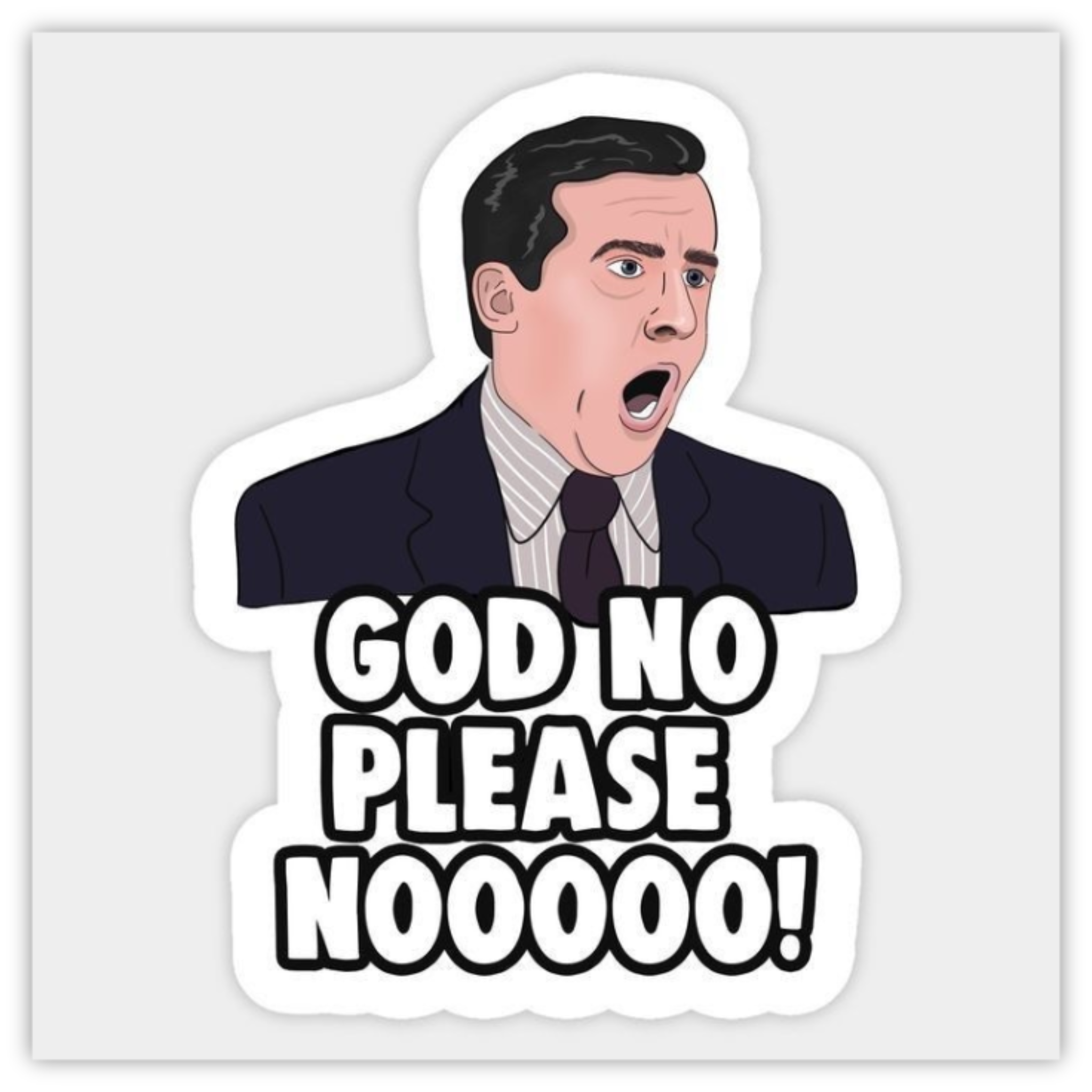Michael Scott God No Please No Meme Sticker