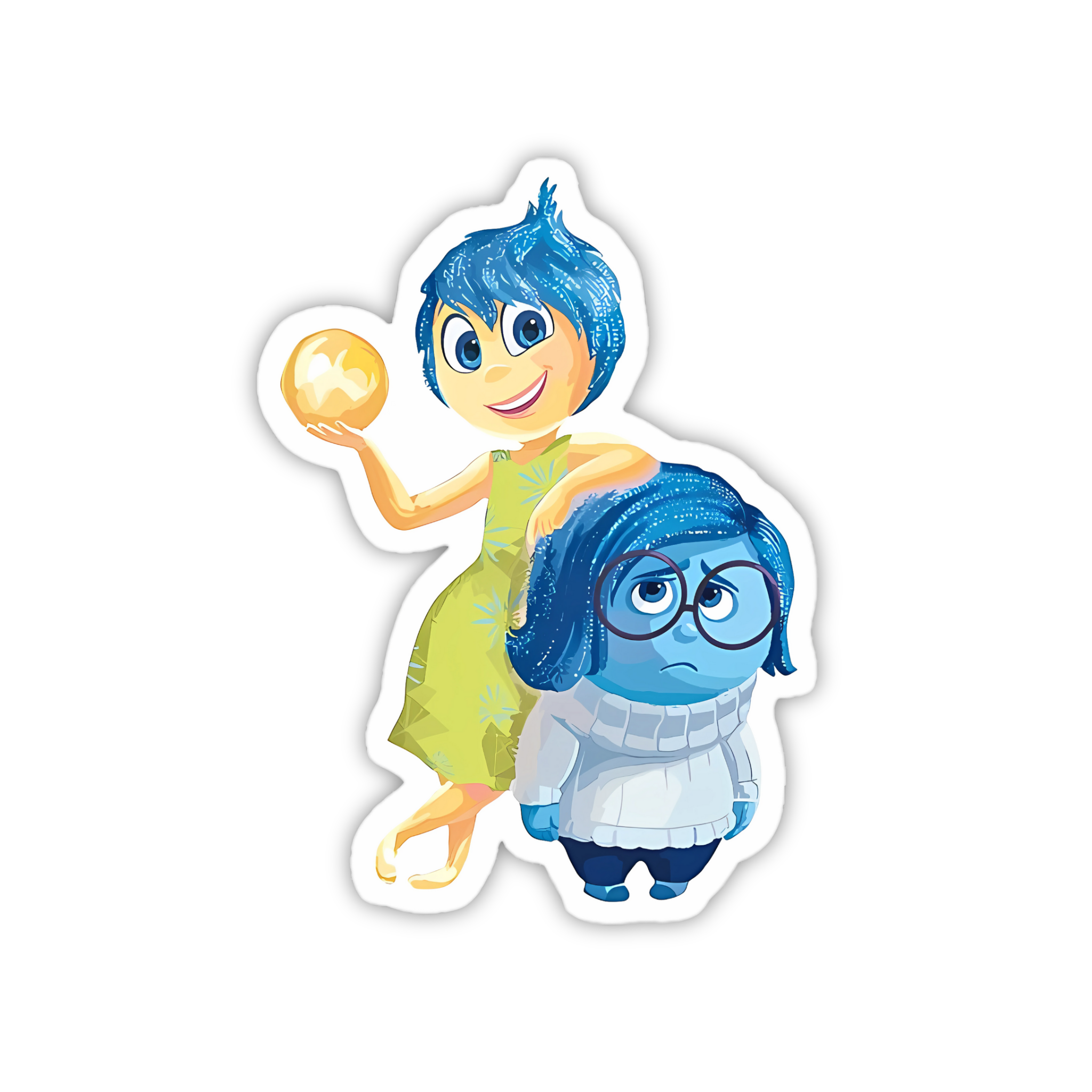 Joy And Sadness Hug Sticker