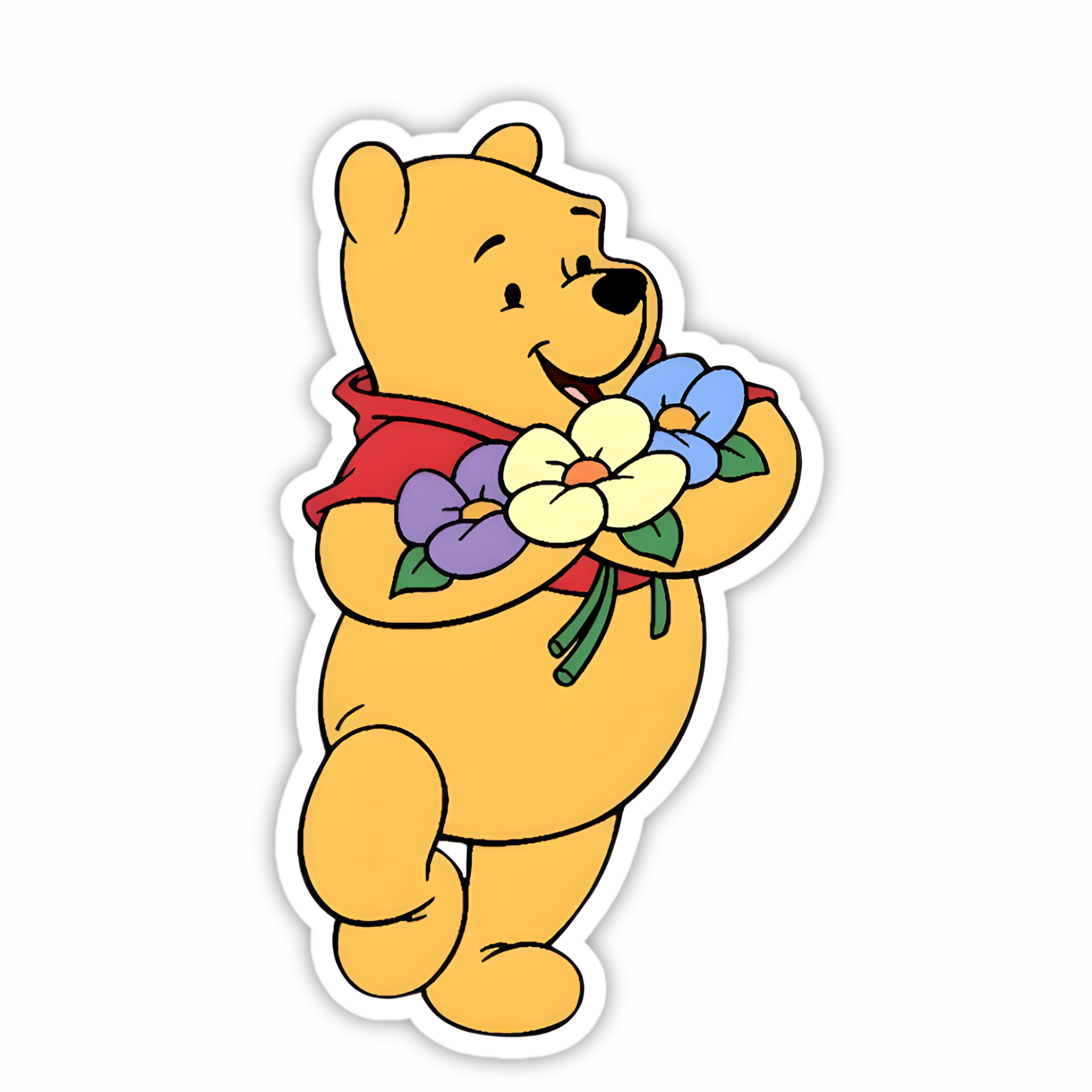 Pooh Flower Gift Sticker