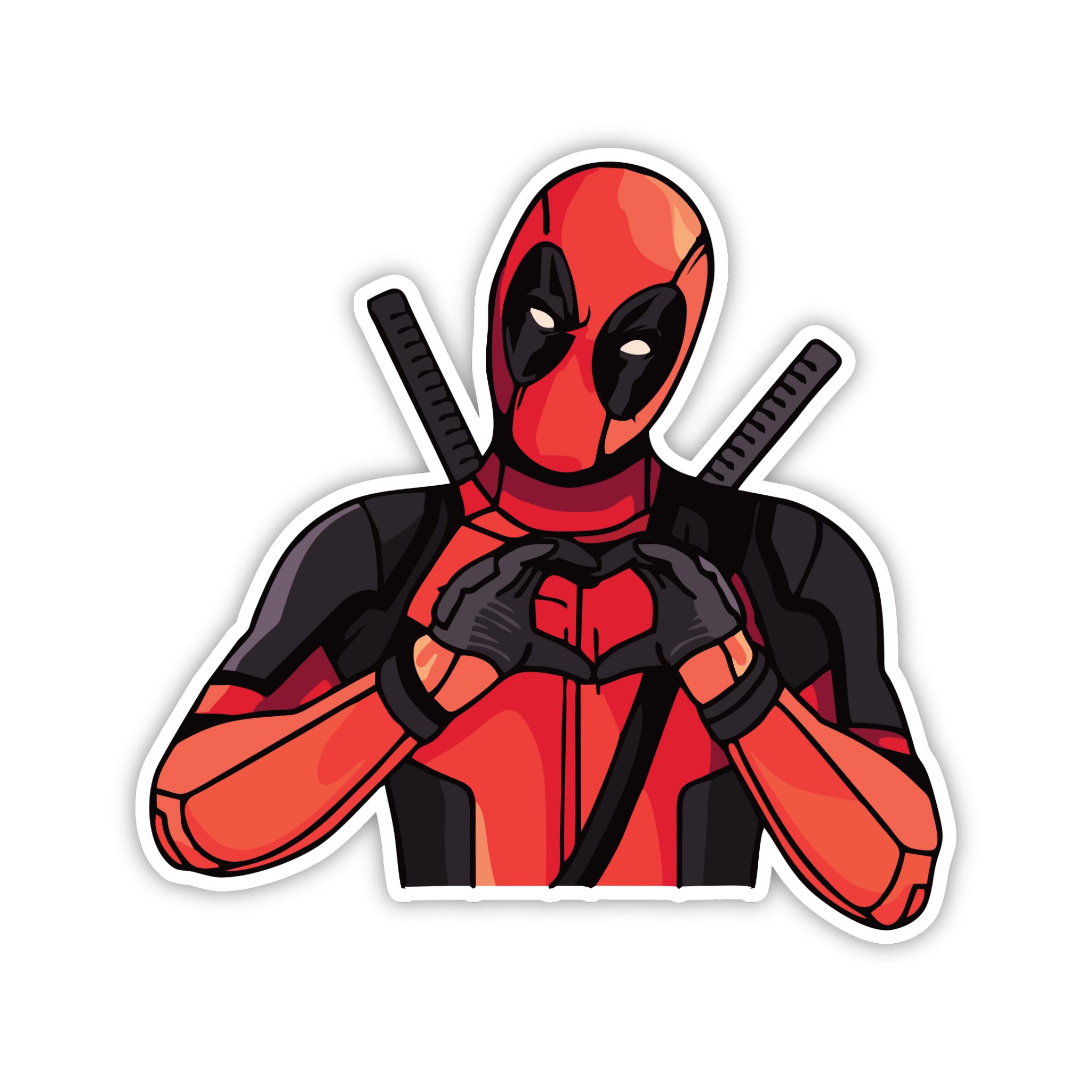 Deadpool Heart Hands Cute Pose Sticker