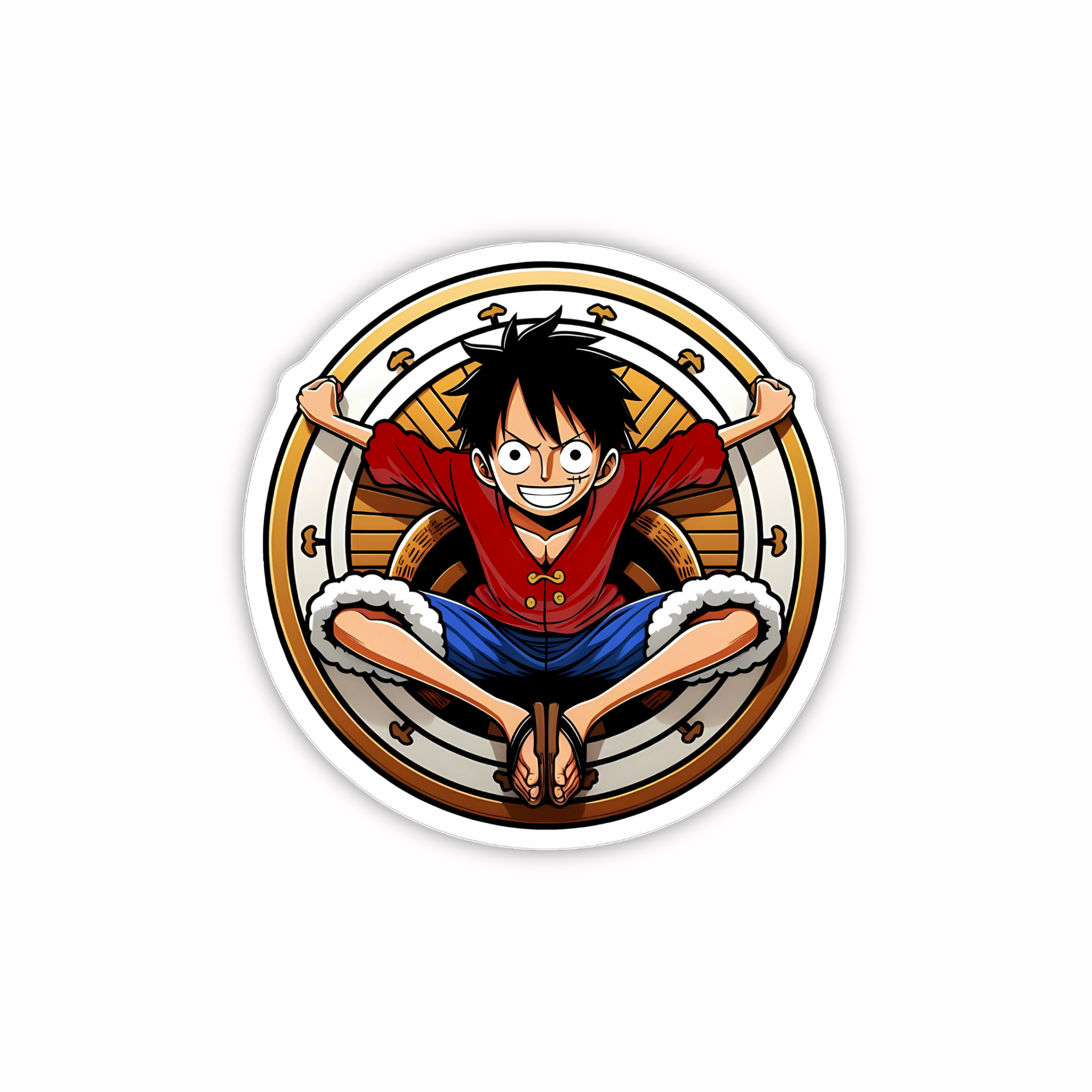 Luffy Pirate Emblem Round Sticker