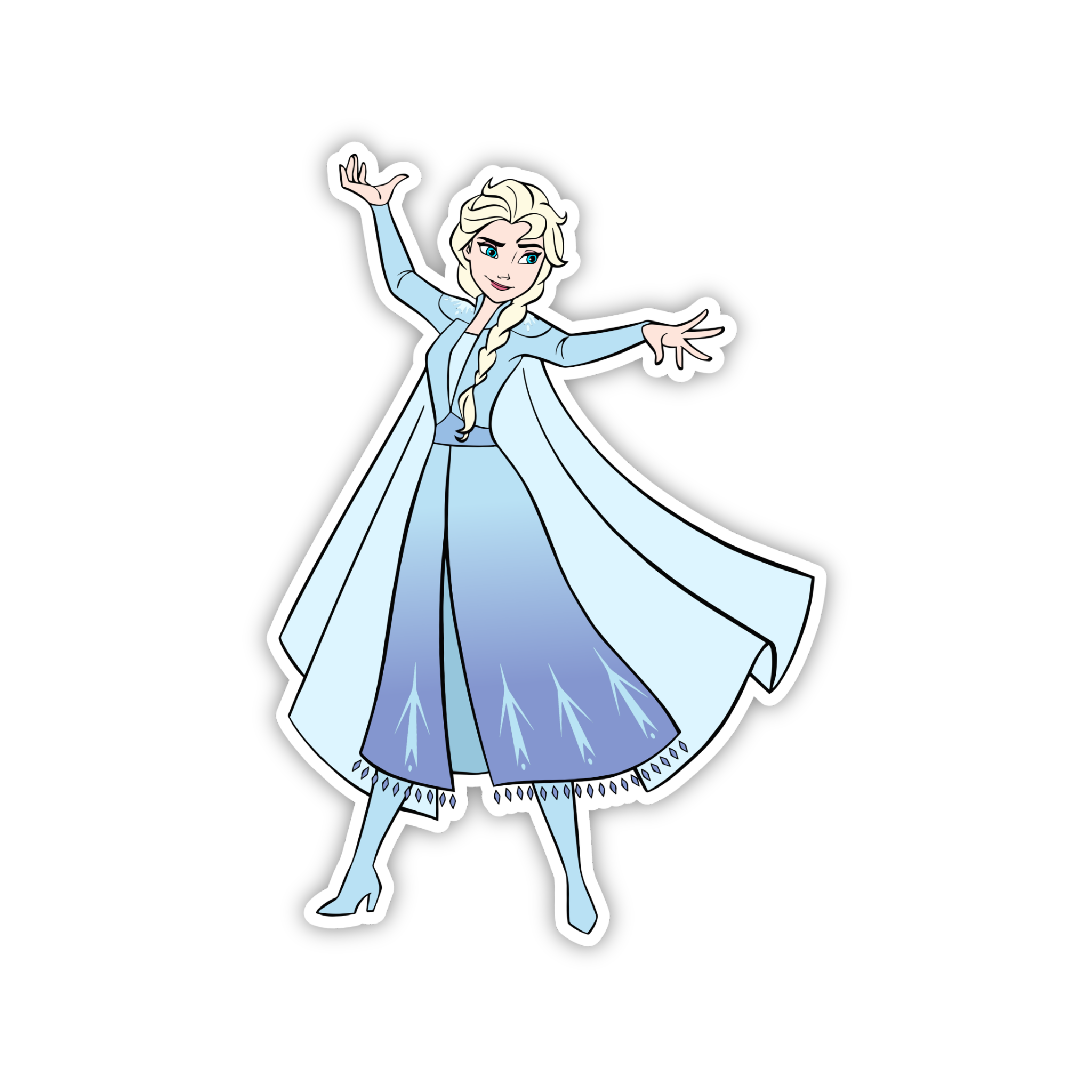 Elsa Open Arms Snow Pose Sticker