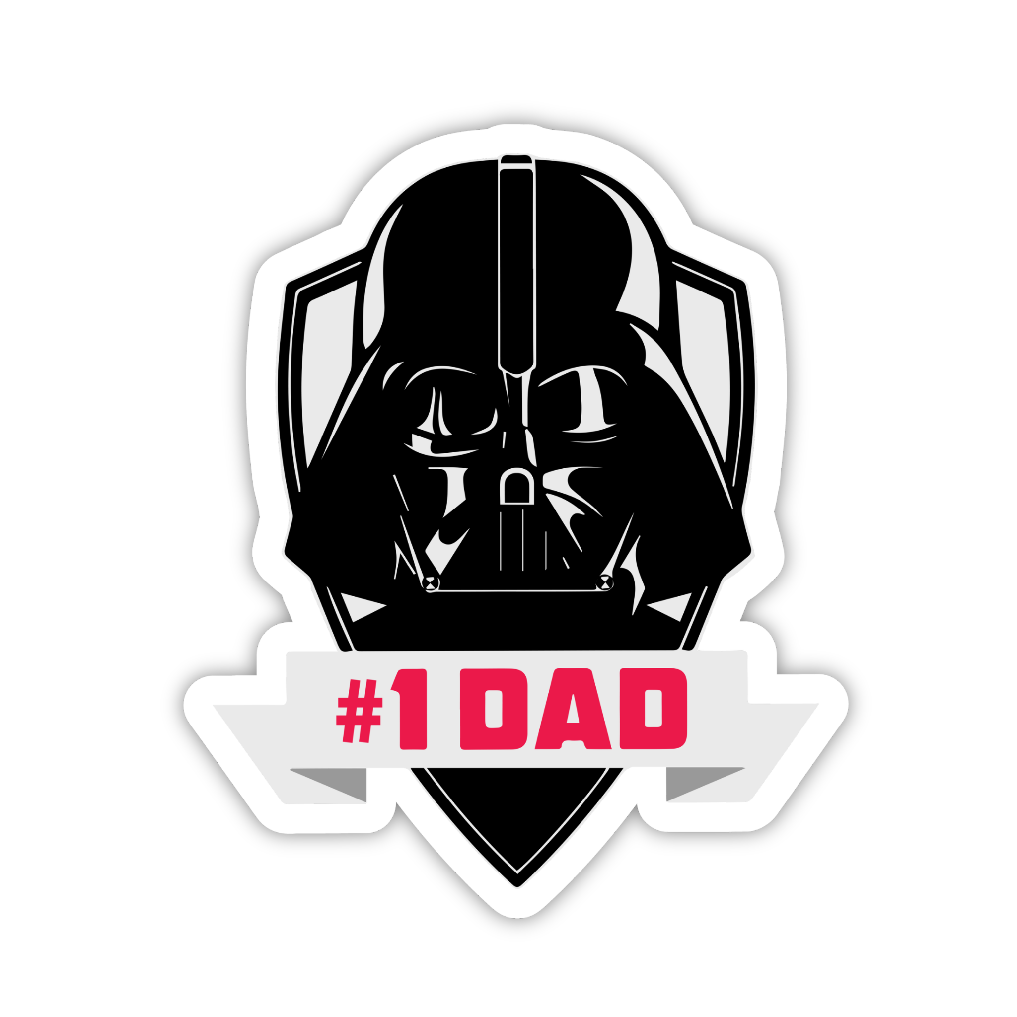#1 Dad Vader Badge Sticker