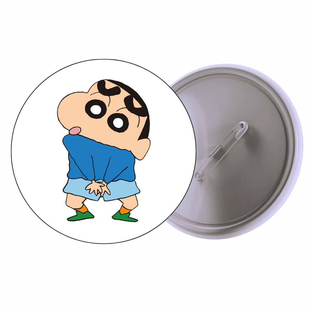 Mischief Kid Hands Behind Back Cute Pin Badge | Cartoon Badge for Bags & Jackets (2 Sizes)