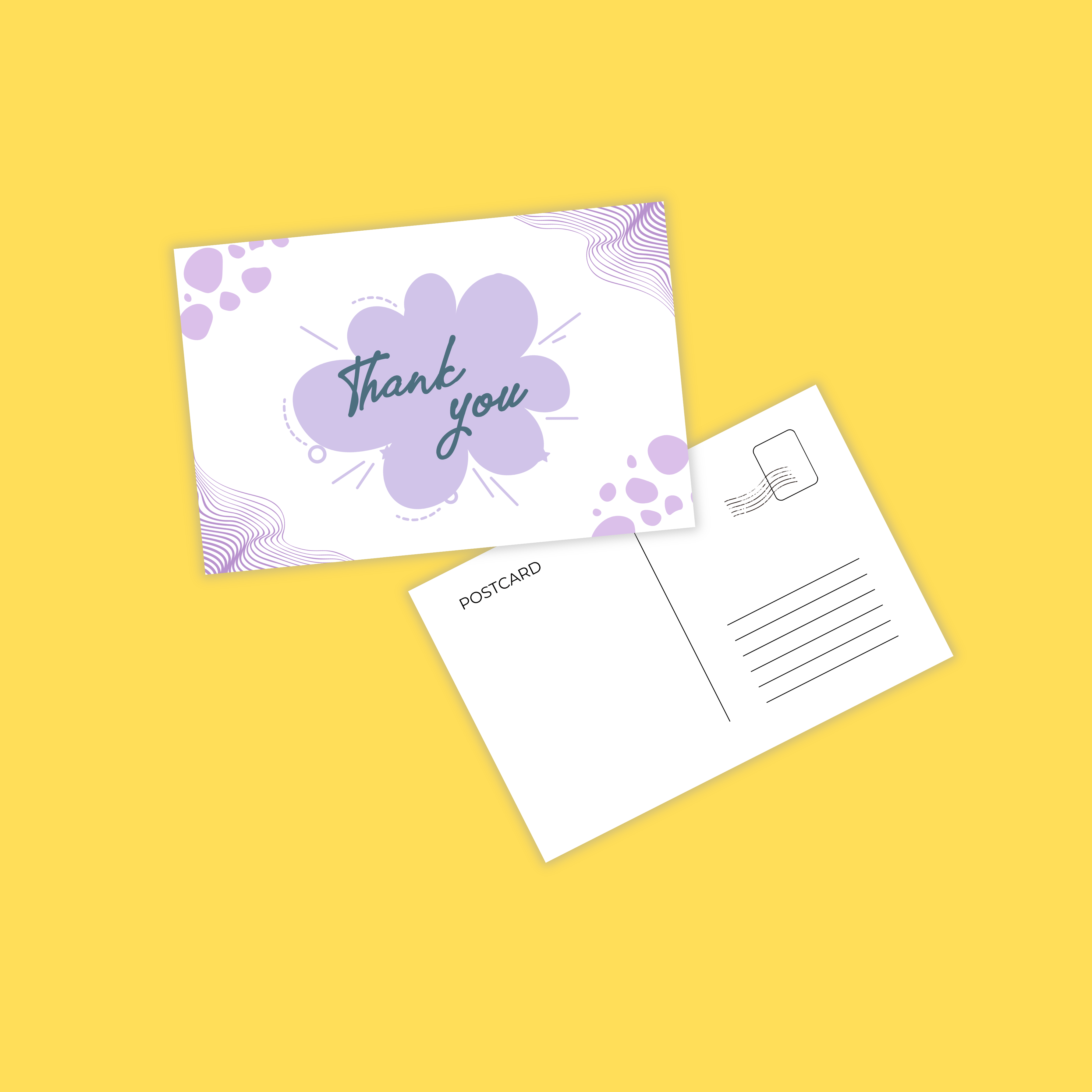 Set of 5 Thank You Postcards